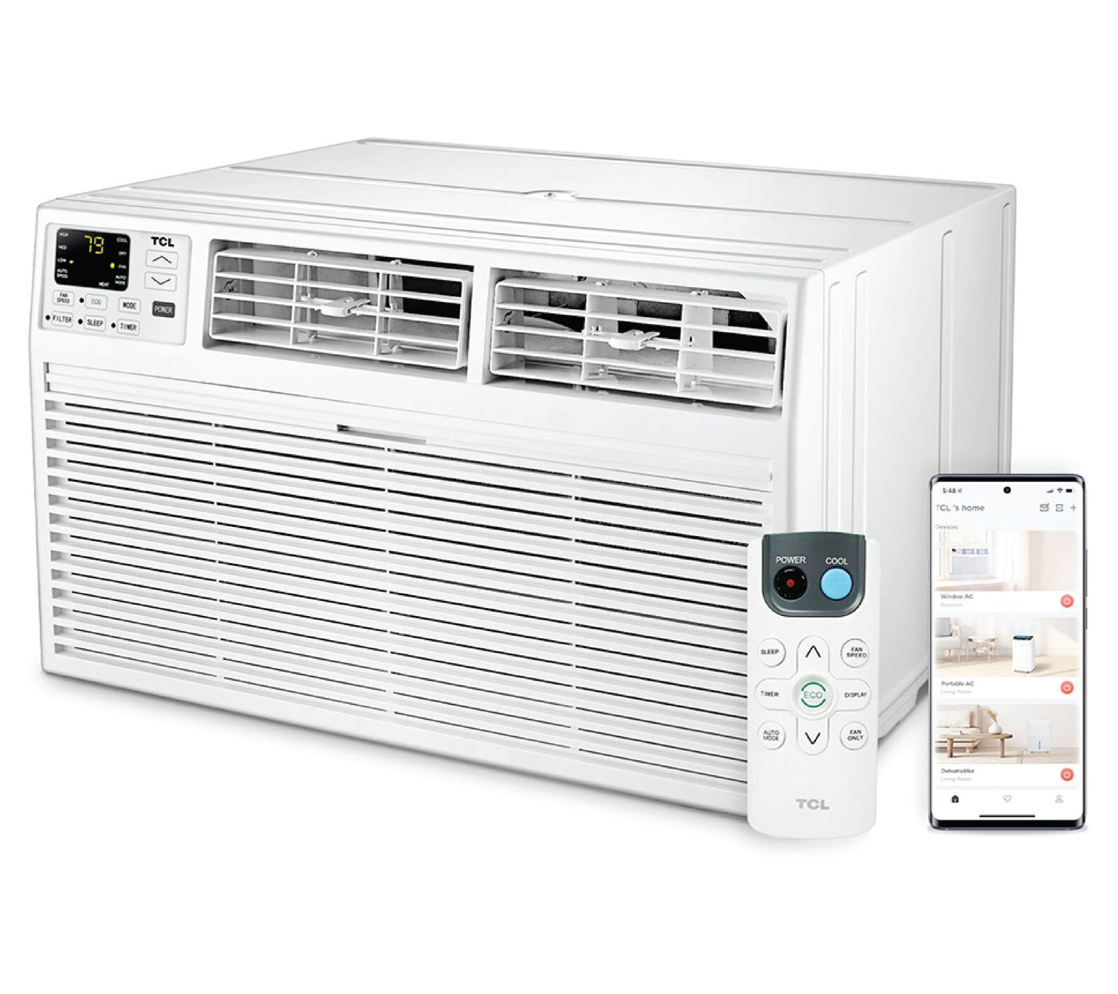 TCL 8,000 BTU Smart Through-the-Wall Air Conditioner with Heat