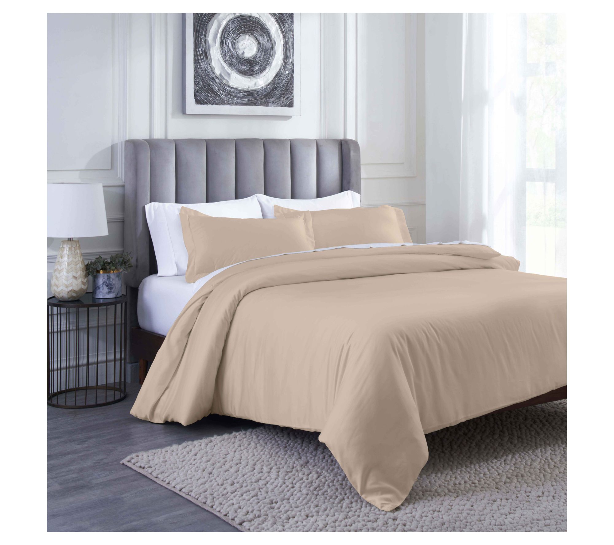 Superior 400-TC Modal Solid Duvet Cover Set, Full/QN
