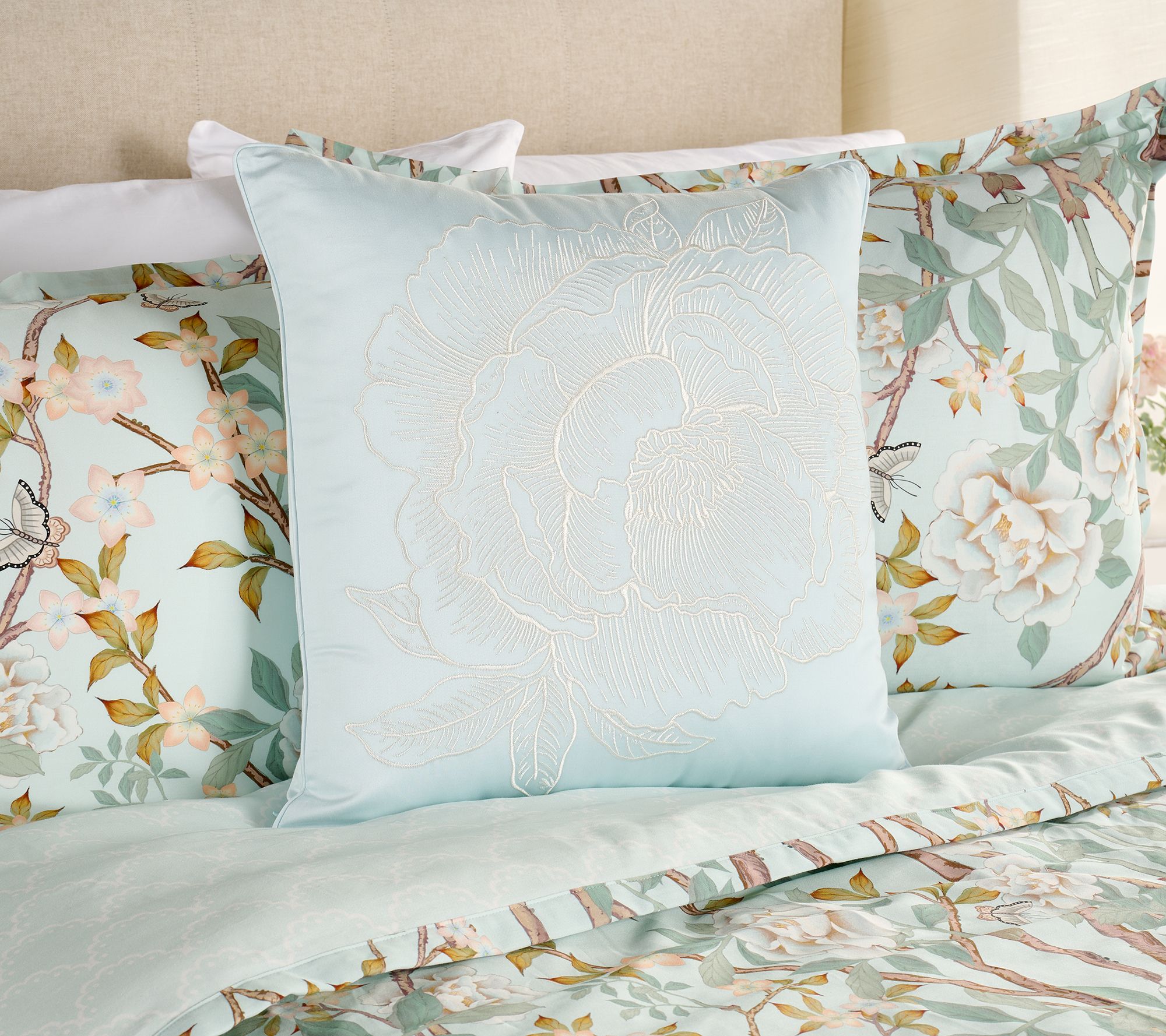 "As Is" Mrs. H 18" Embroidered Decorative Pillow