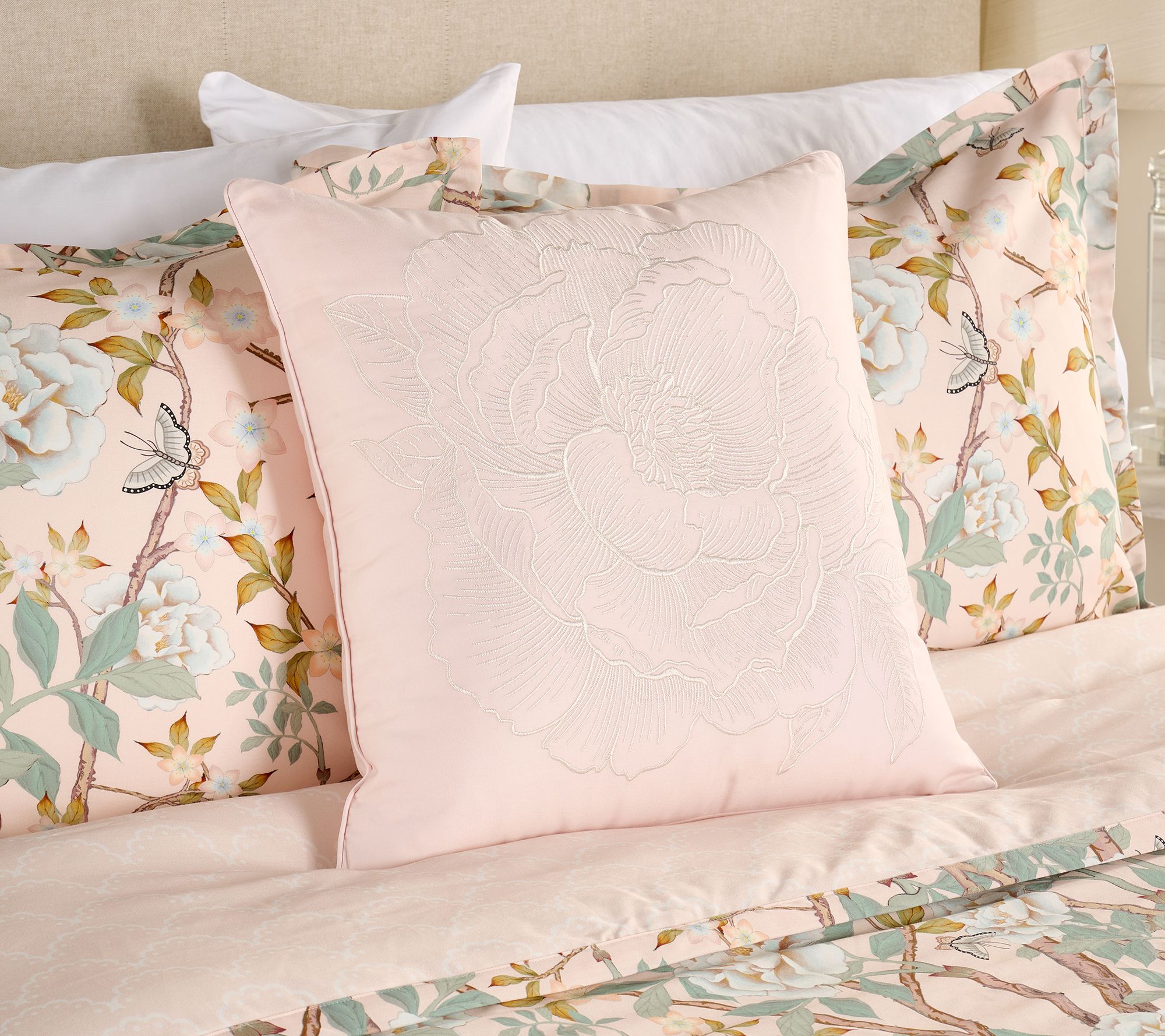 "As Is" Mrs. H 18" Embroidered Decorative Pillow