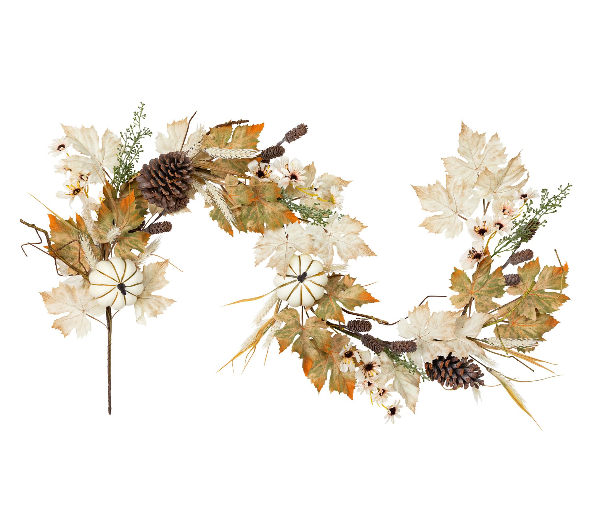Northlight Pumpkin and Pinecone Harvest Garland 5' Unlit