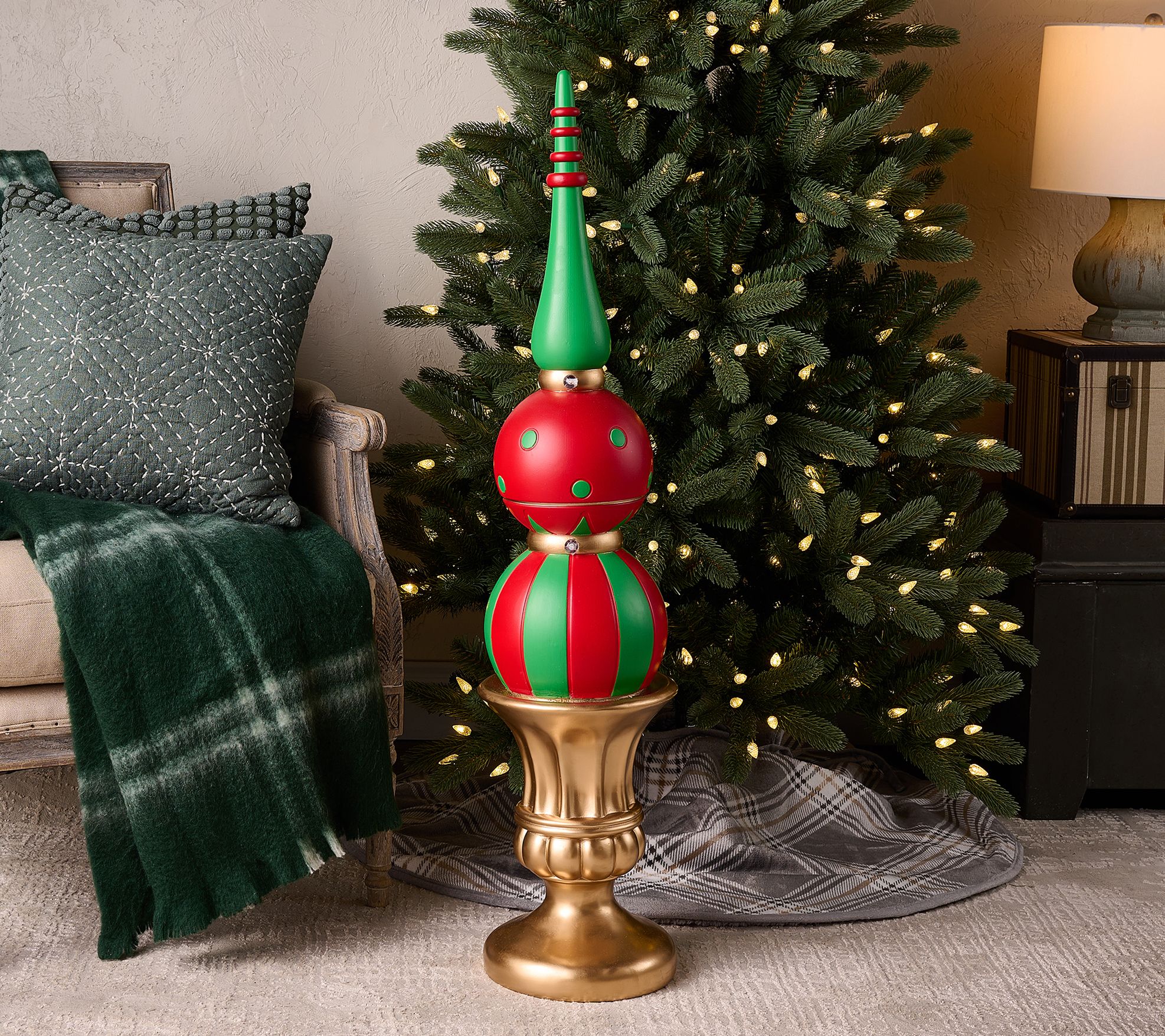 "As Is" Kringle Expess Oversize Finial Topiary