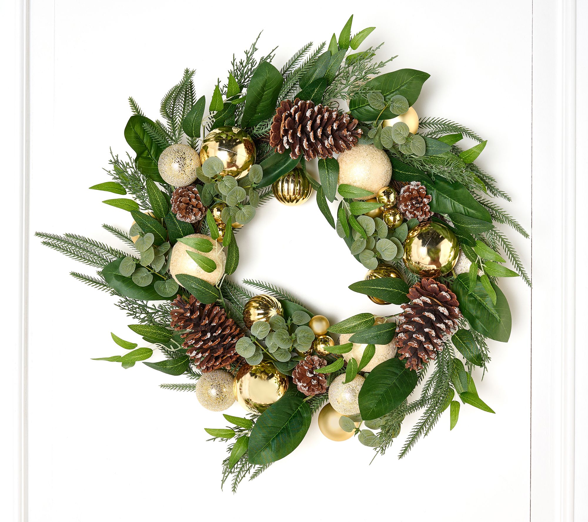 "As Is" 24" Ornament, Pinecone, and Pine Wreath by Valerie