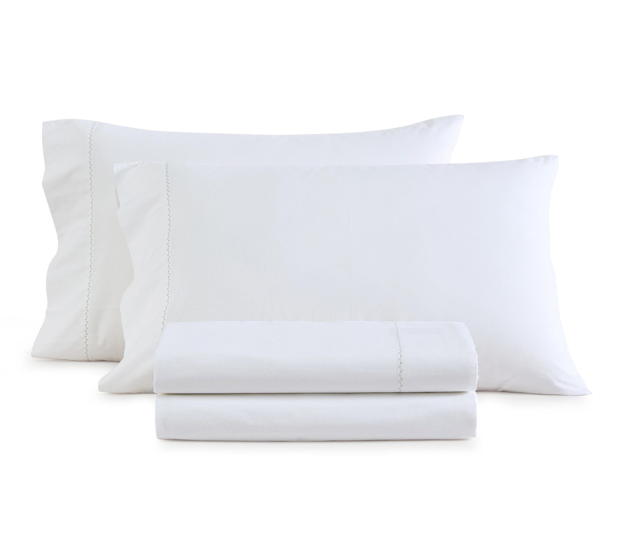 Martha Stewart Lilly Pond Leaf Green Cotton King Sheet Set