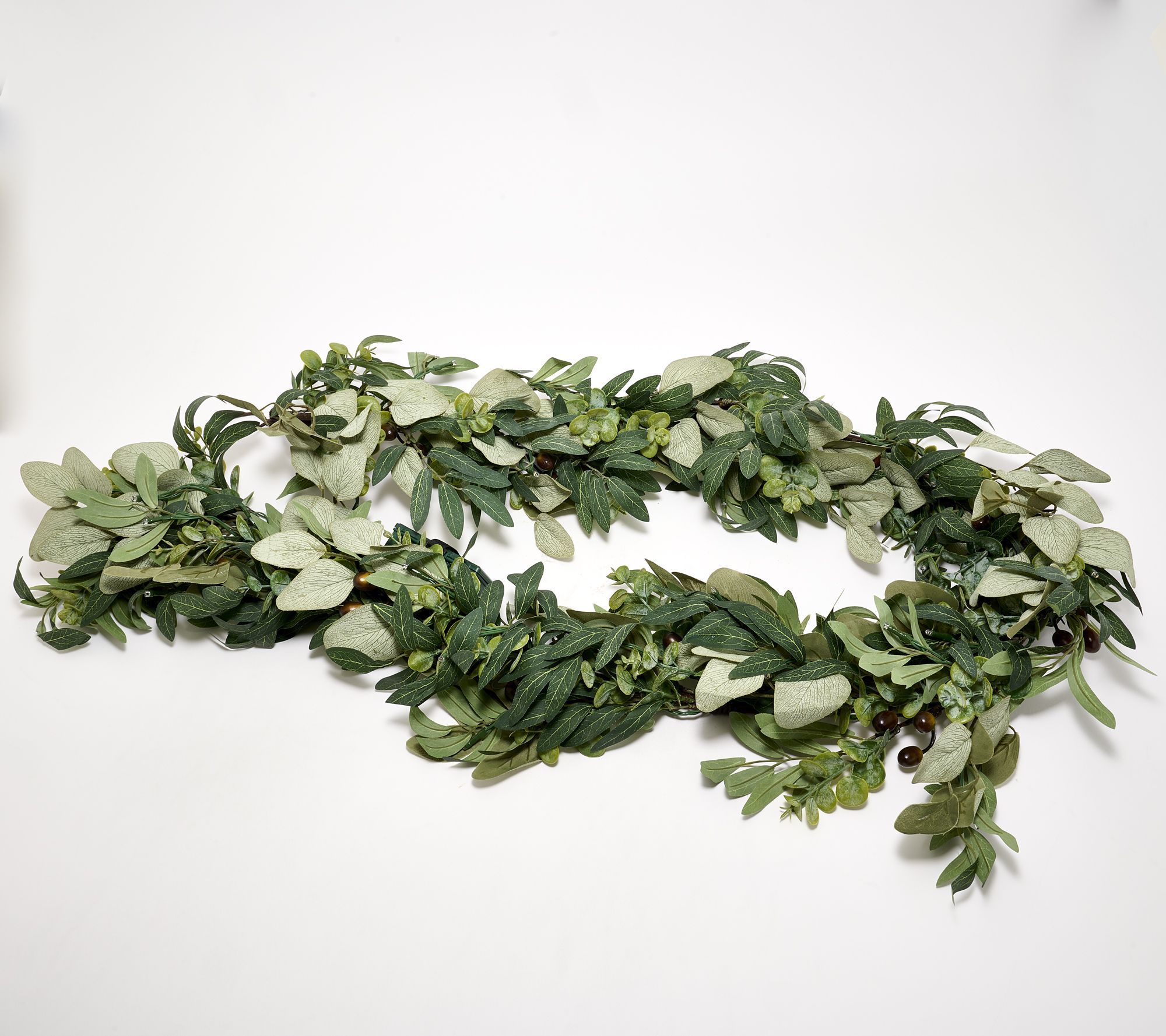 "As Is" Bethlehem Lights 6' Illum Eucalyptus and Olive Garland
