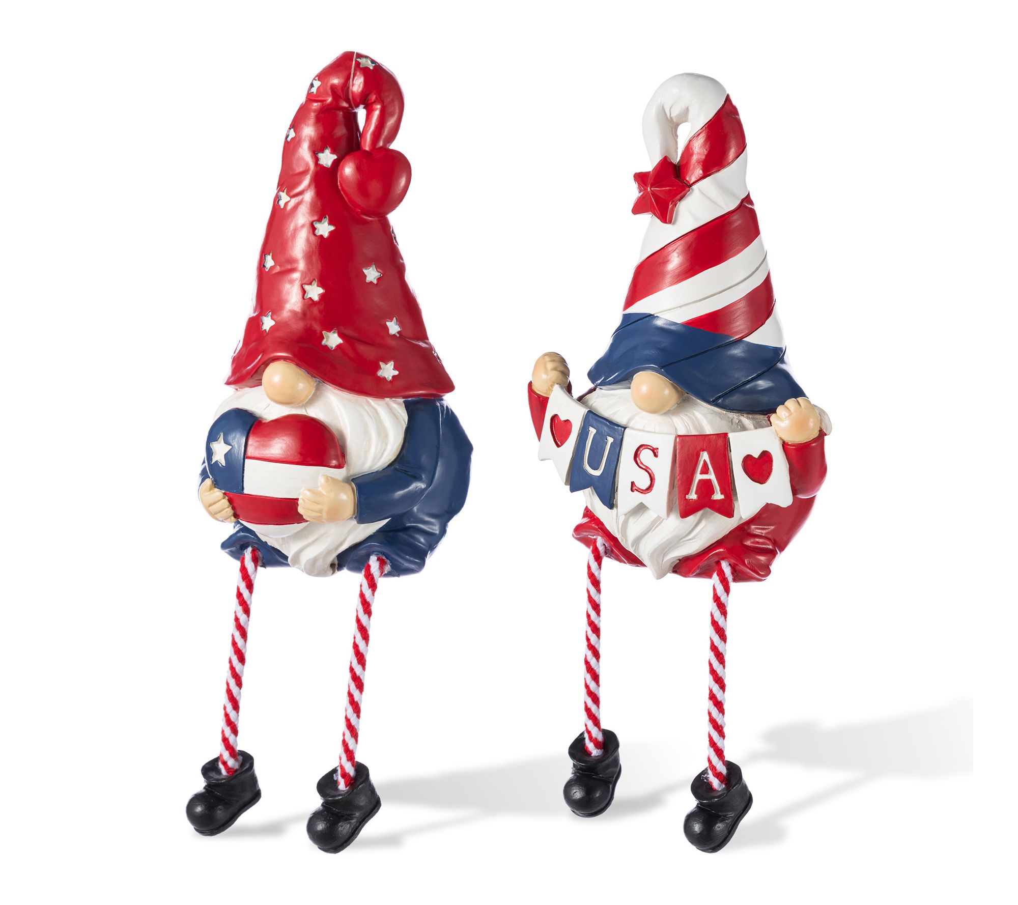 Glitzhome S/2 Patriotic Americana Gnome Table Decor