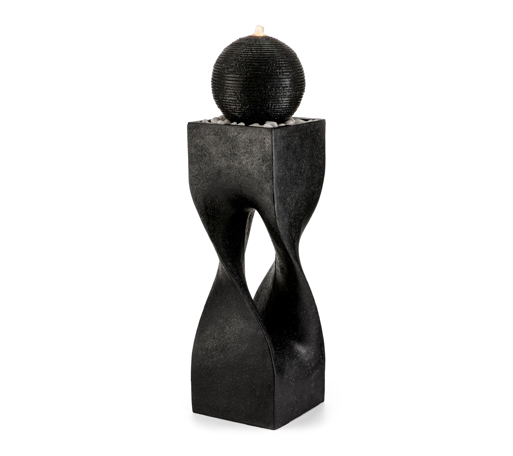 Glitzhome 40.5"H Oversized Geometric Pedestal Sphere Fountain