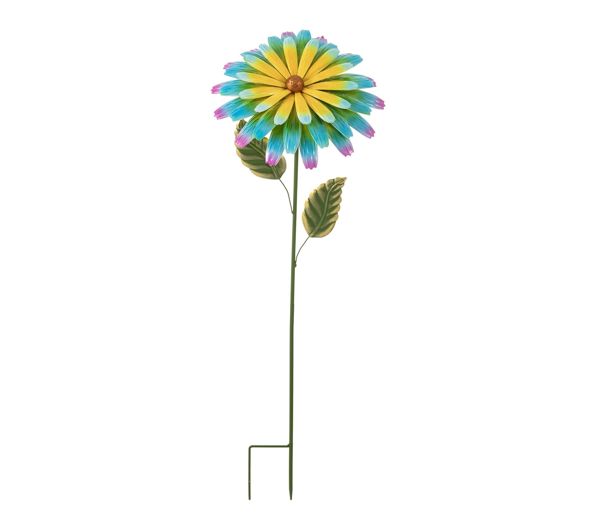 Glitzhome 41"H Color Garden Metal Flower GardenStake