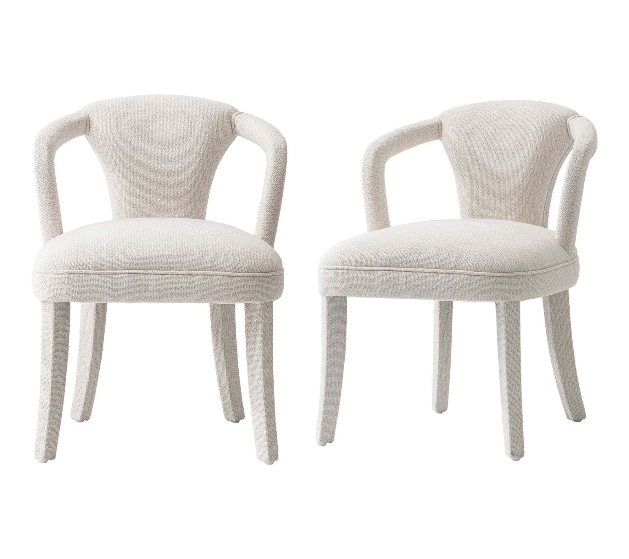 Manhattan Comfort Palmer Upholstered Tweed Armchair - Set of 2