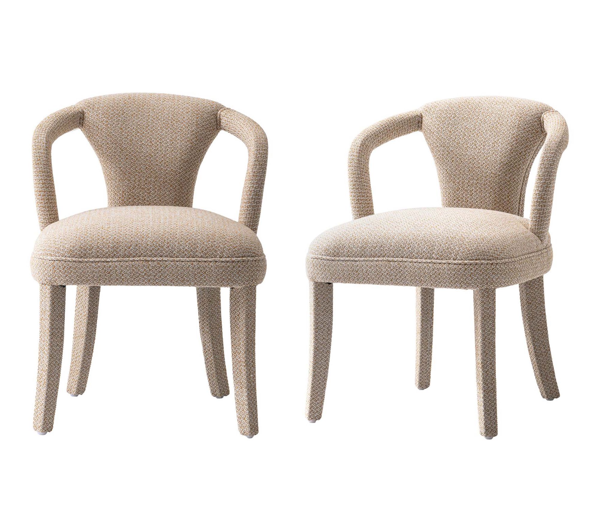 Manhattan Comfort Palmer Upholstered Tweed Armchair - Set of 2