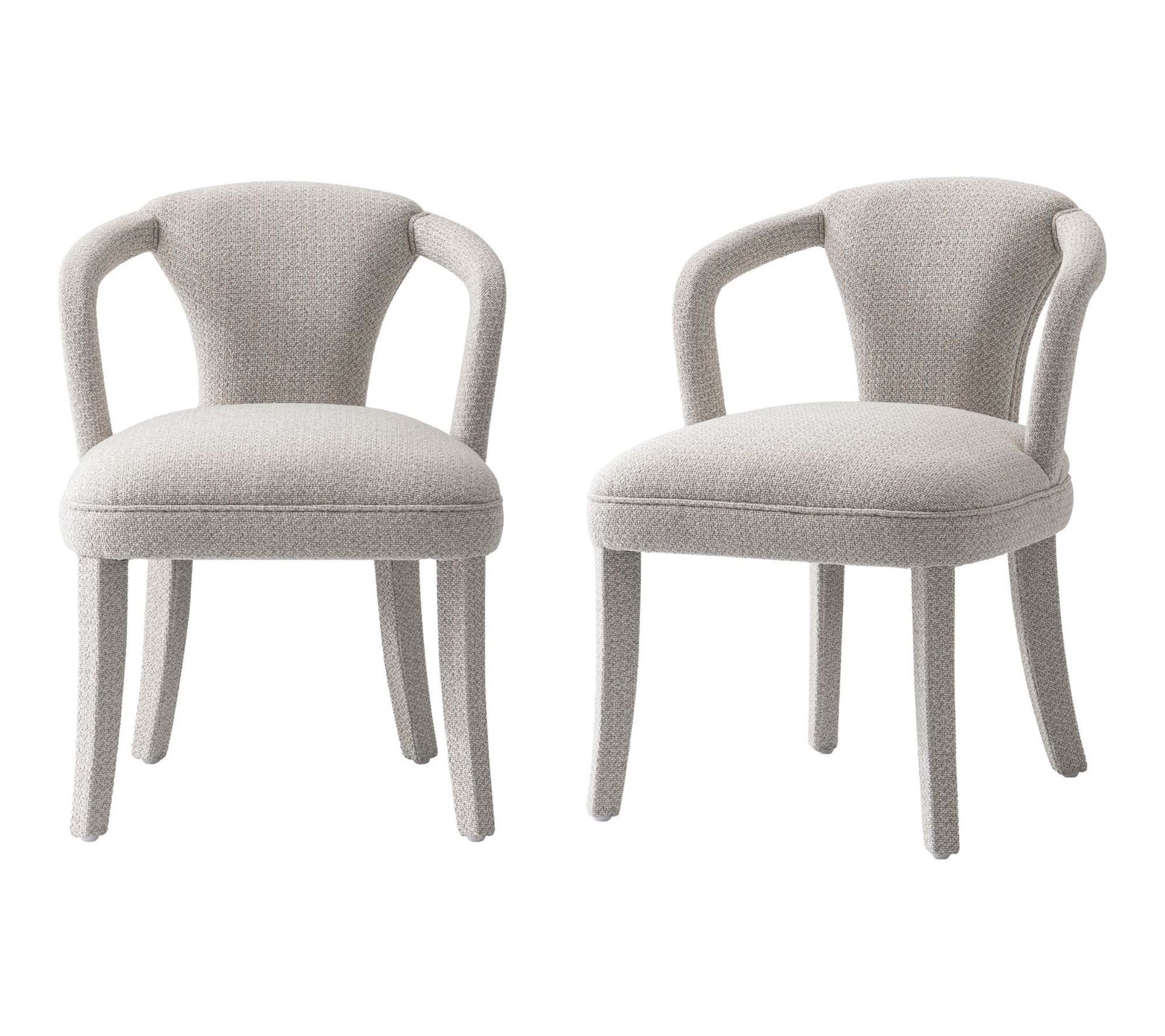 Manhattan Comfort Palmer Upholstered Tweed Armchair - Set of 2