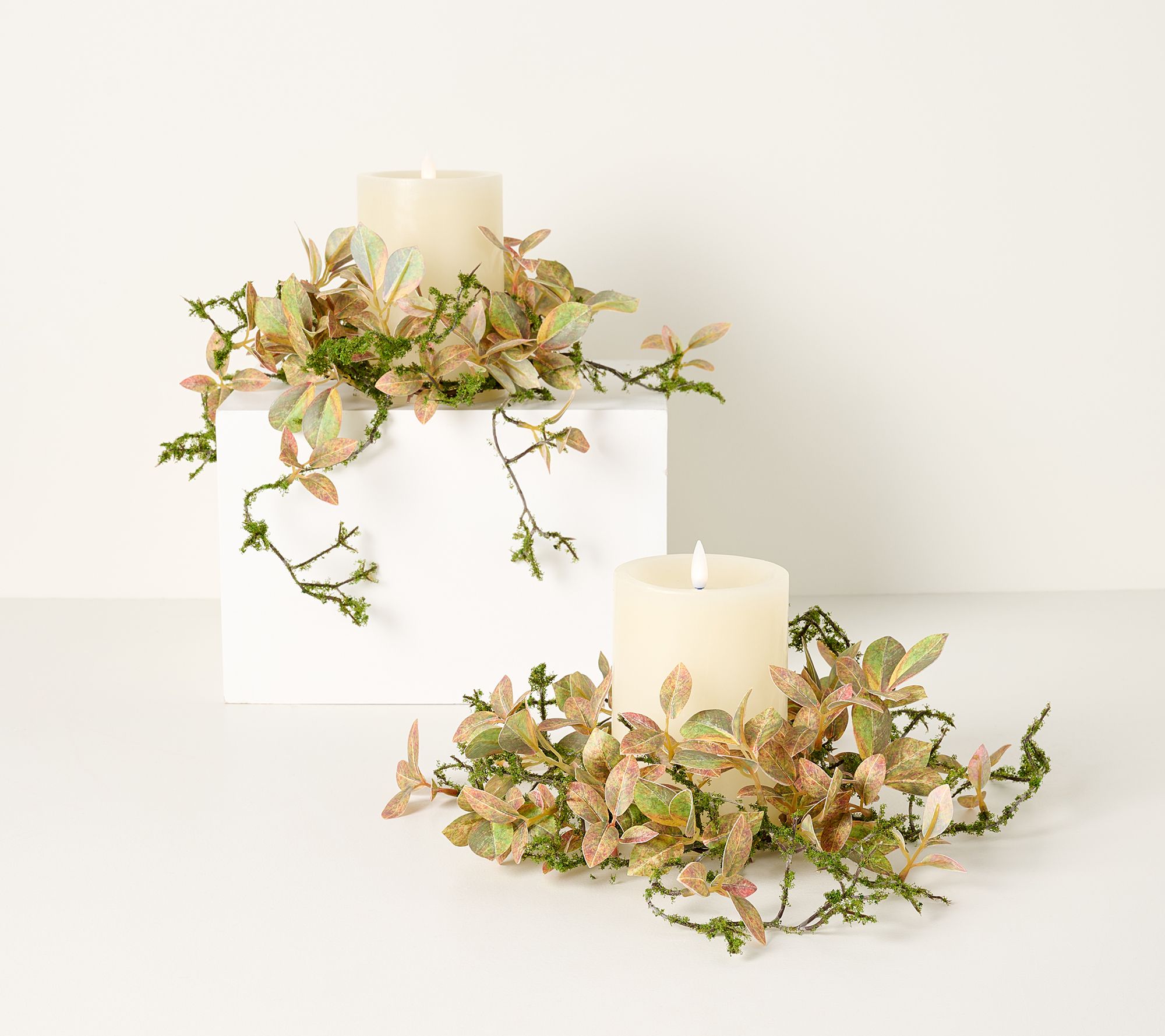 Set of 2 Harvest Leaf Candle Rings by Valerie