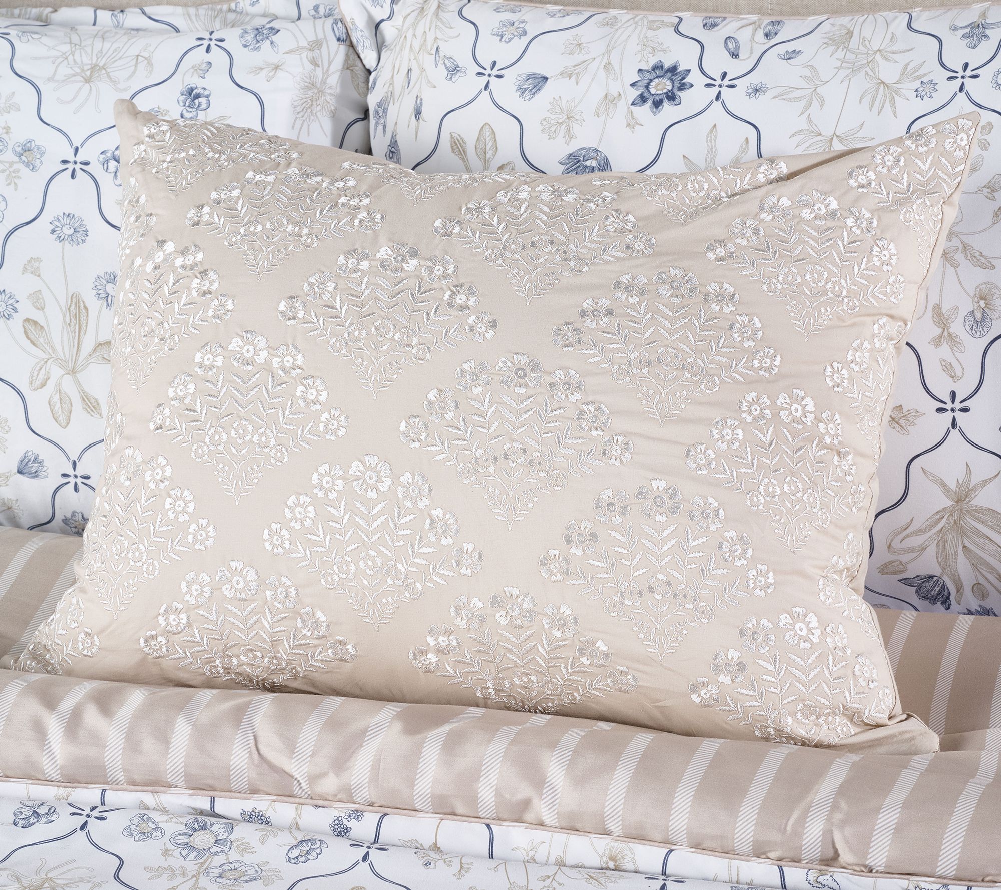 "As Is" Martha Stewart 16x22 Embroidered Lumbar Dec Pillow