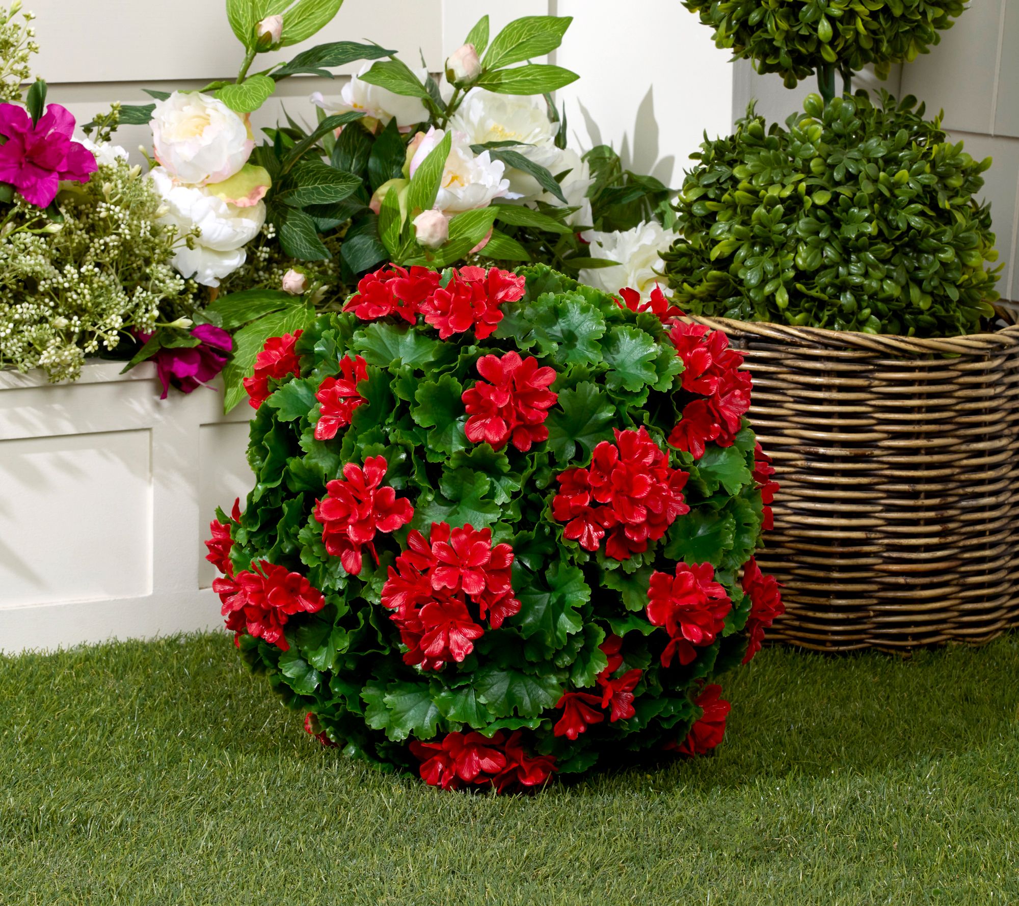 "As Is" Wicker Park 15" Indoor /Outdoor Faux Floral Spring Sphere