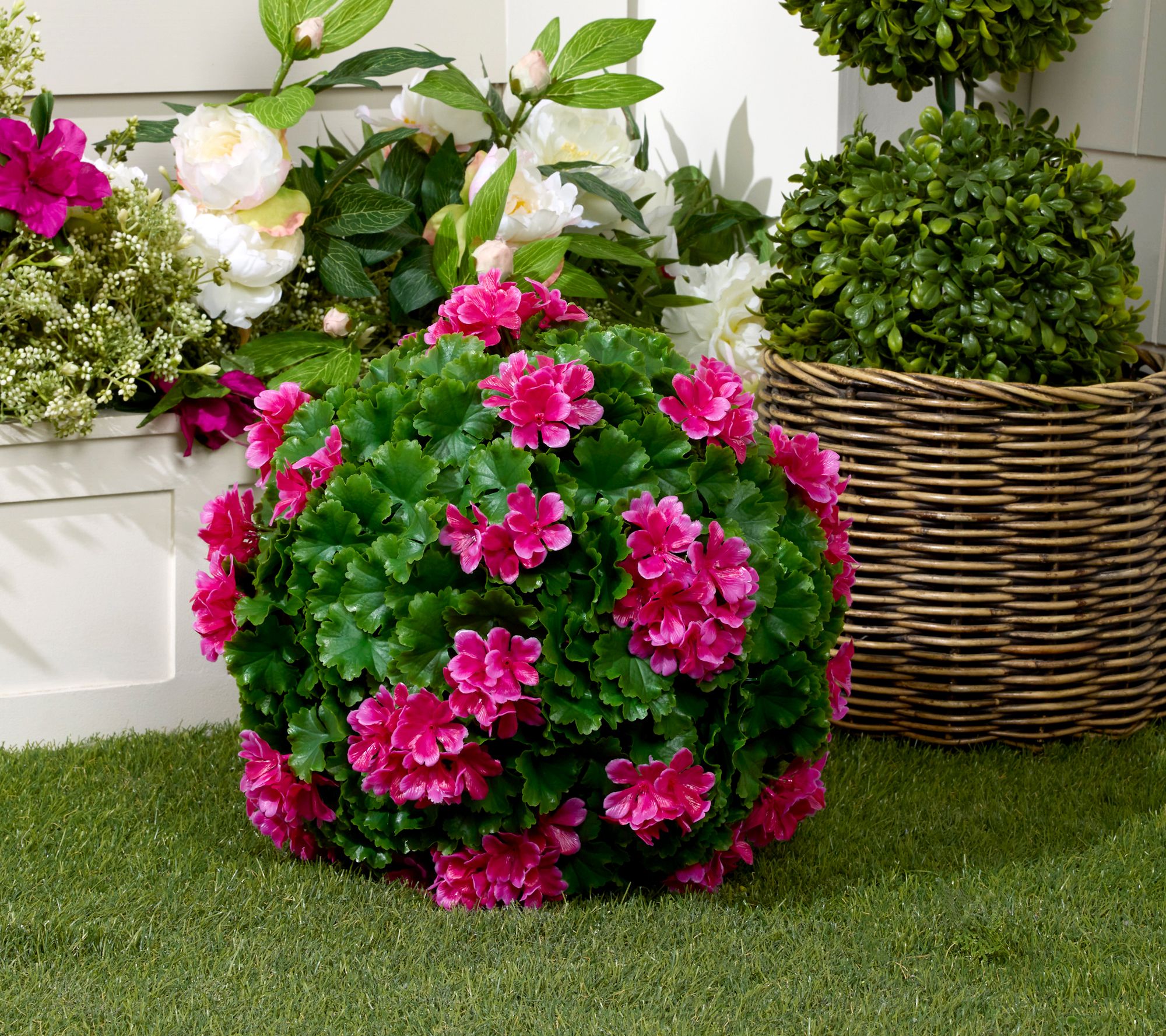 "As Is" Wicker Park 15" Indoor /Outdoor Faux Floral Spring Sphere