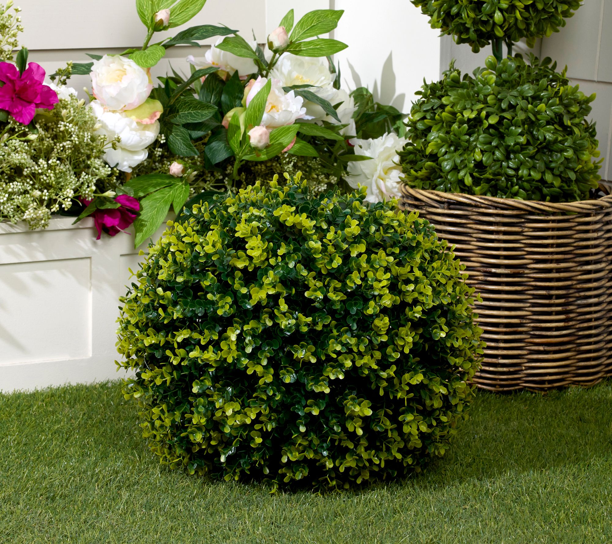 "As Is" Wicker Park 15" Indoor /Outdoor Faux Floral Spring Sphere