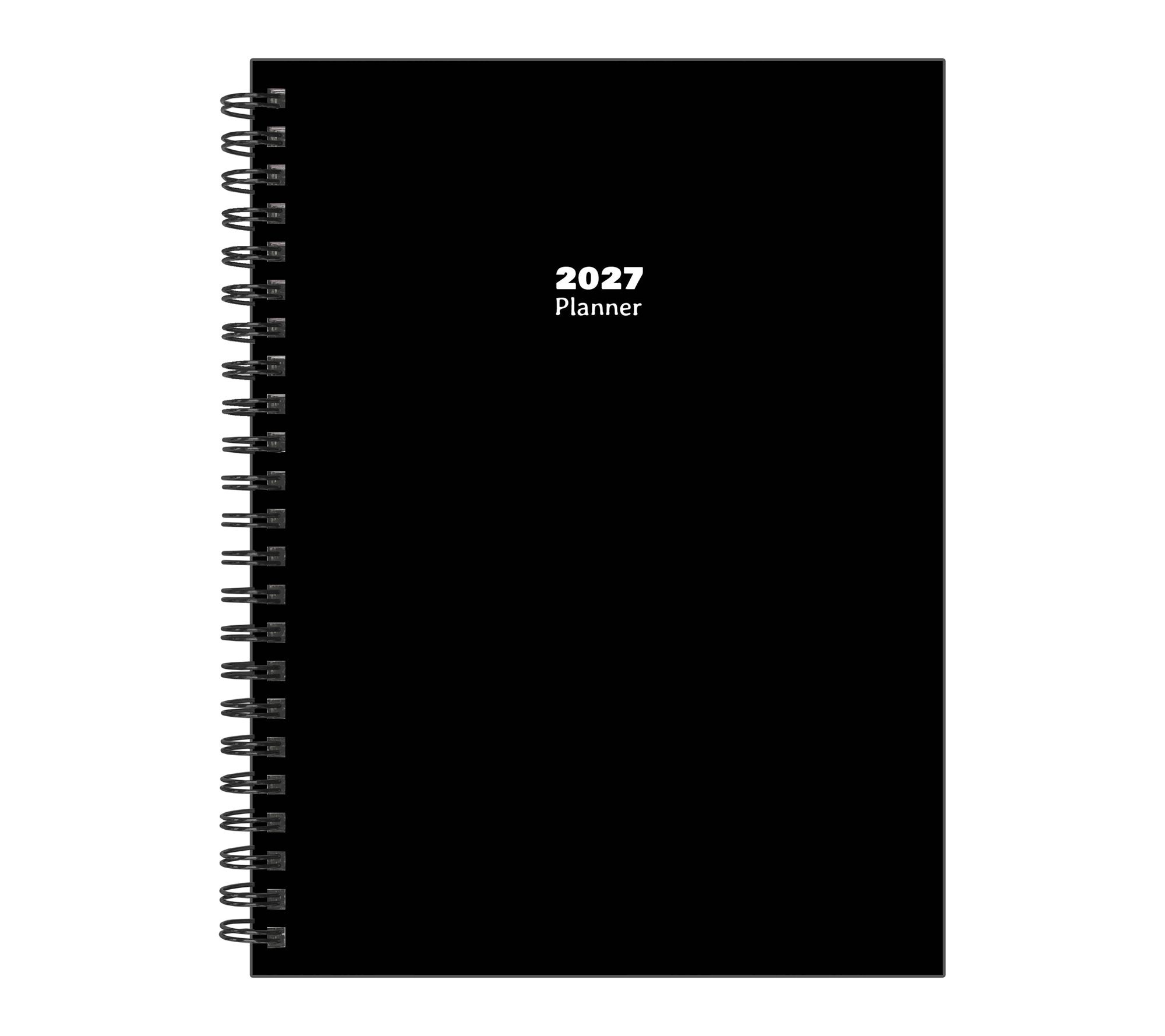2027 Black Medium Weekly Monthly Planner