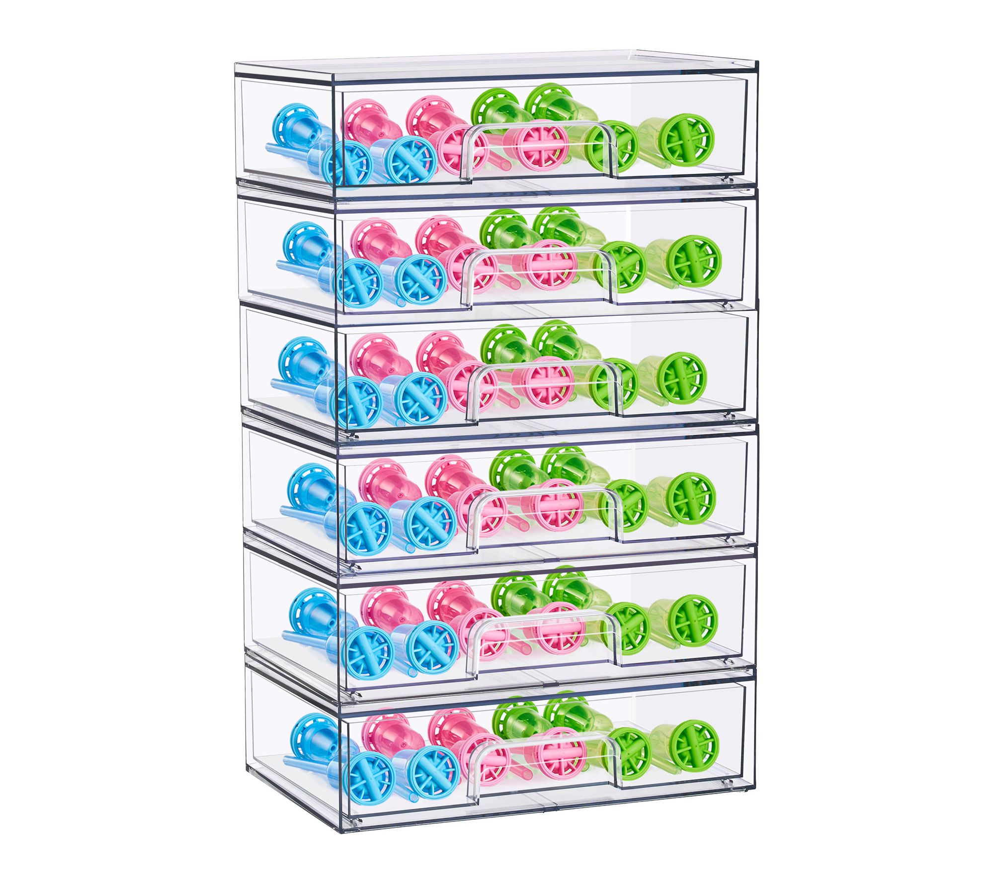 Sorbus Stackable Acrylic Storage Drawers Clear Wide - 6 Pack