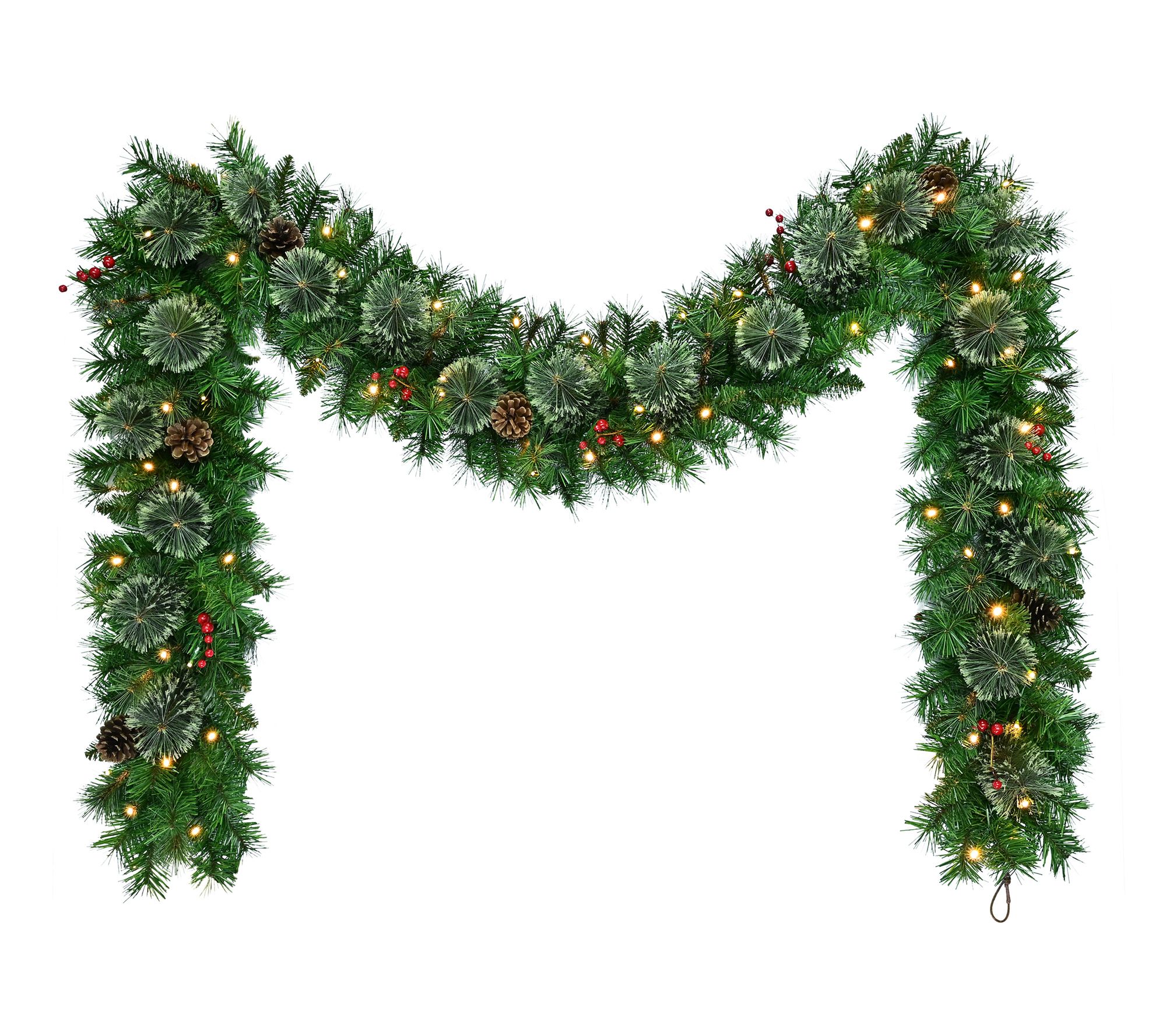 Puleo 9' x 10" Pre-Lit Artificial Pine Garland