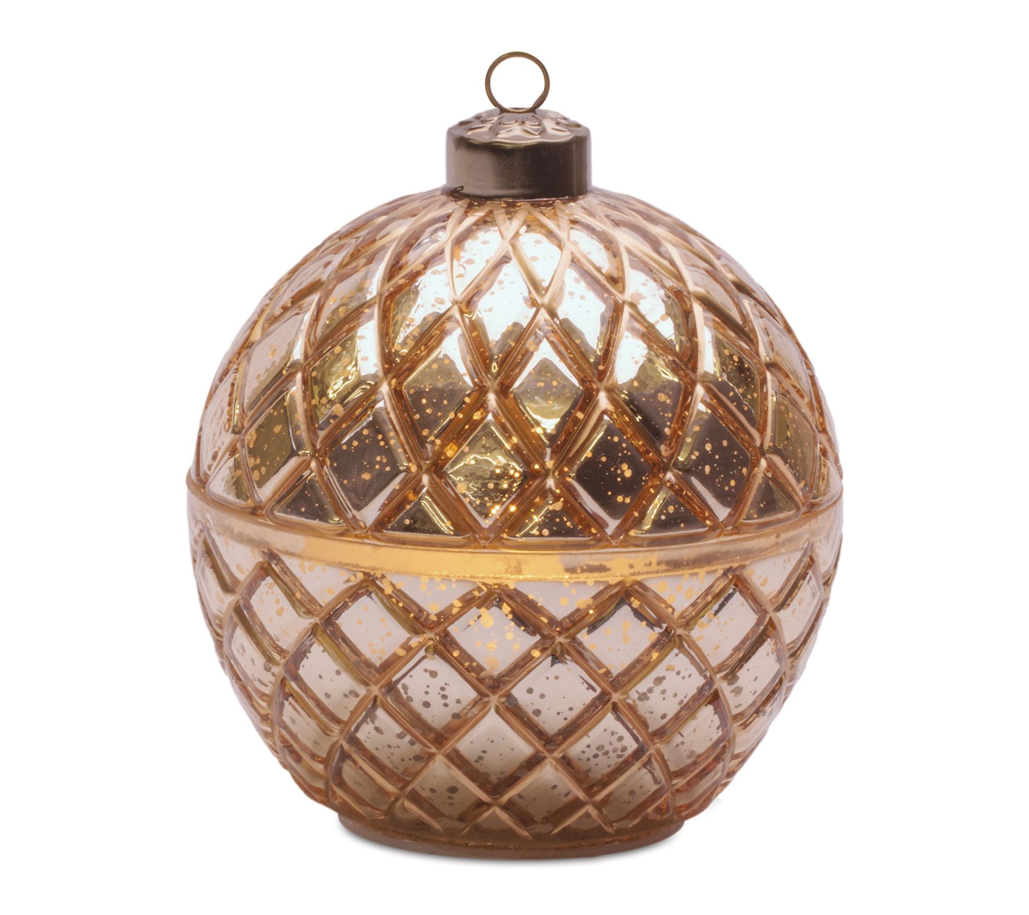 Melrose Glass Ornament with LED Candle Inside 5.75"D