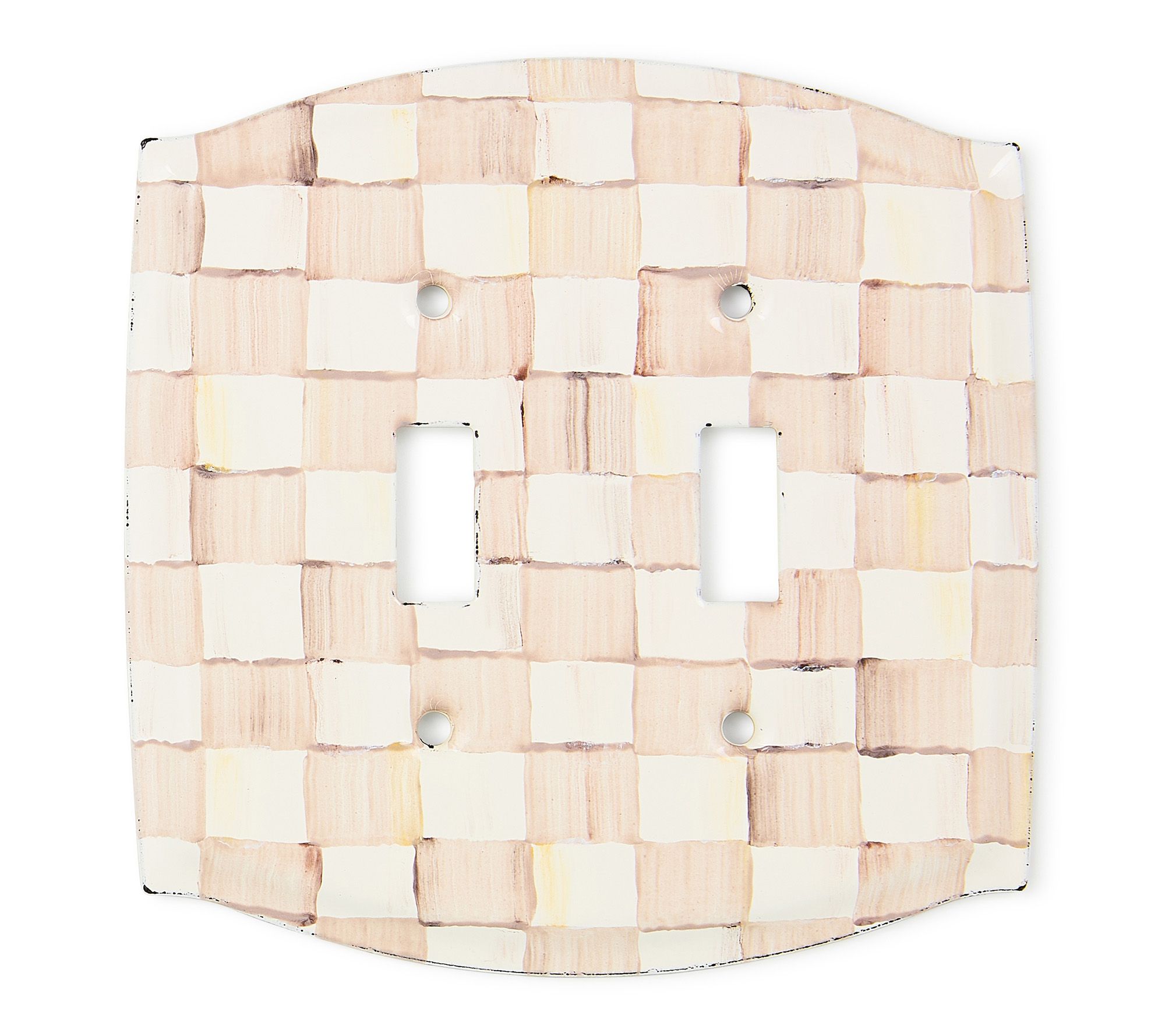 MacKenzie -Childs Check Double Toggle Switch Plate