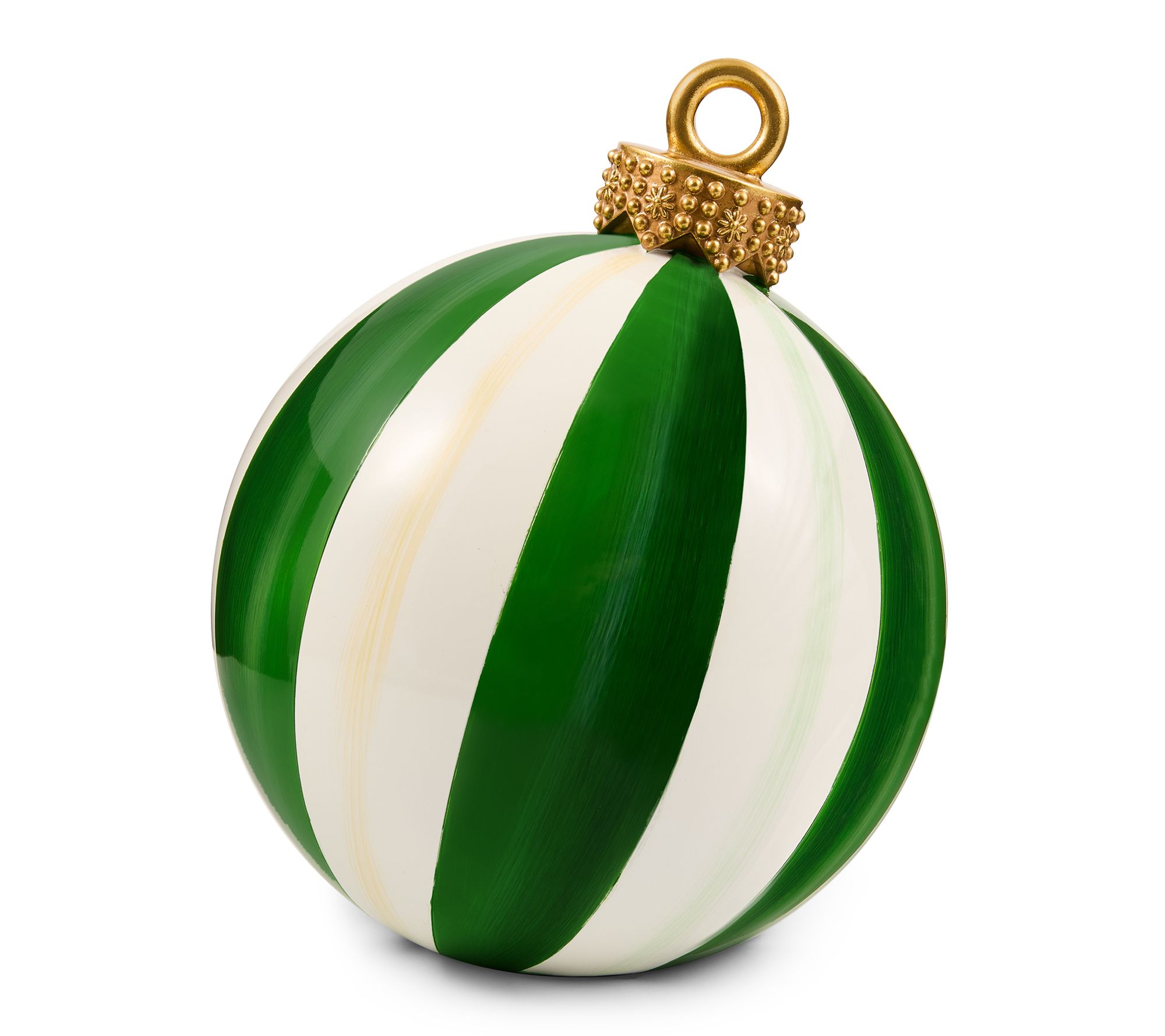  MacKenzie -Childs Green Stripe Medium Tabletop Ornament