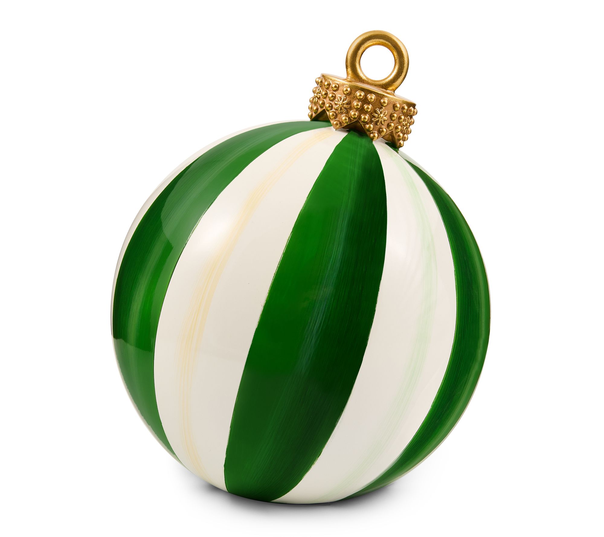 MacKenzie -Childs Green Stripe Medium Tabletop Ornament