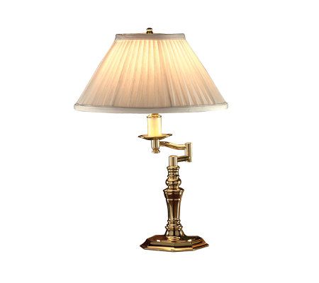 Baldwin Bakersfield Swing-Arm Polished Brass Desk Lamp — QVC.com