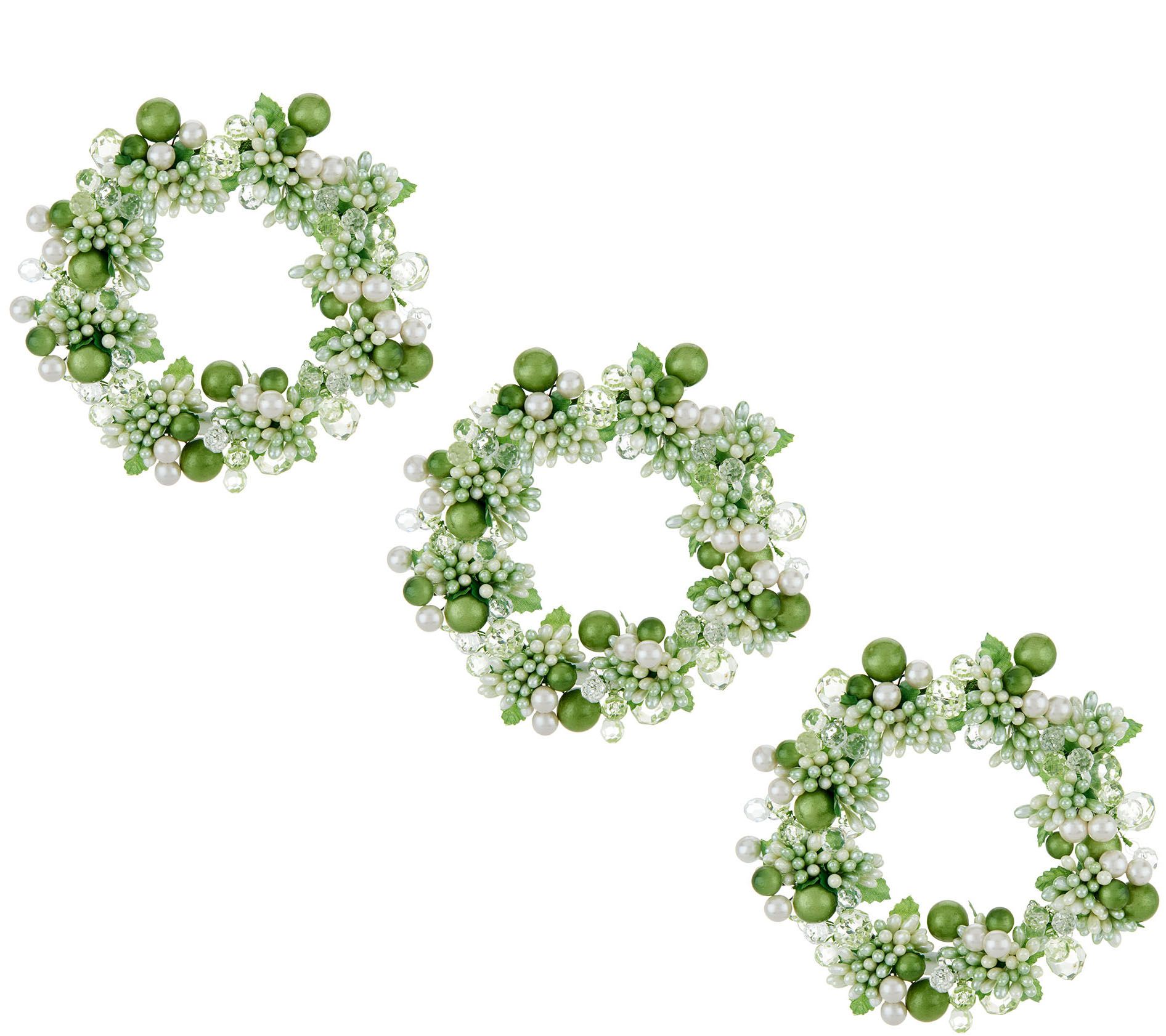 Set of (3) Beaded Berry Candle Rings by Valerie - QVC.com