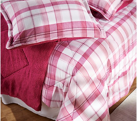 Grizzly 3-Piece Plaid Checkered Patchwork Quilted 100% Washed Cotton Reversible Bedspread Quilt Set King