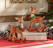 Set of 2 Deer with Messages by Valerie - H227753