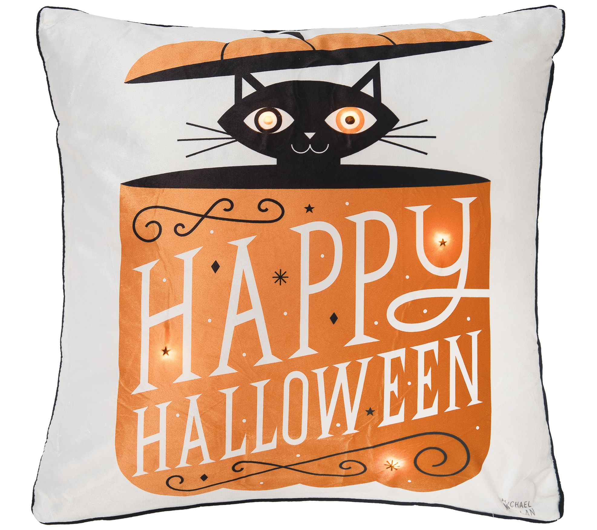 C&F Home Festive Fright Cat LED Pillow