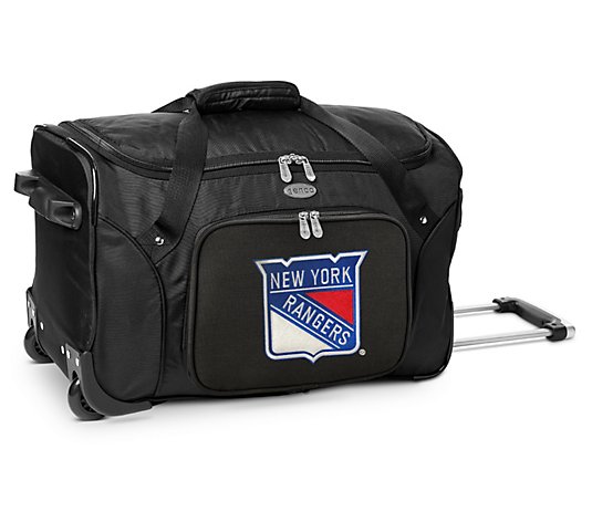 Denco NHL 22 Inch Wheeled Duffel Bag Black