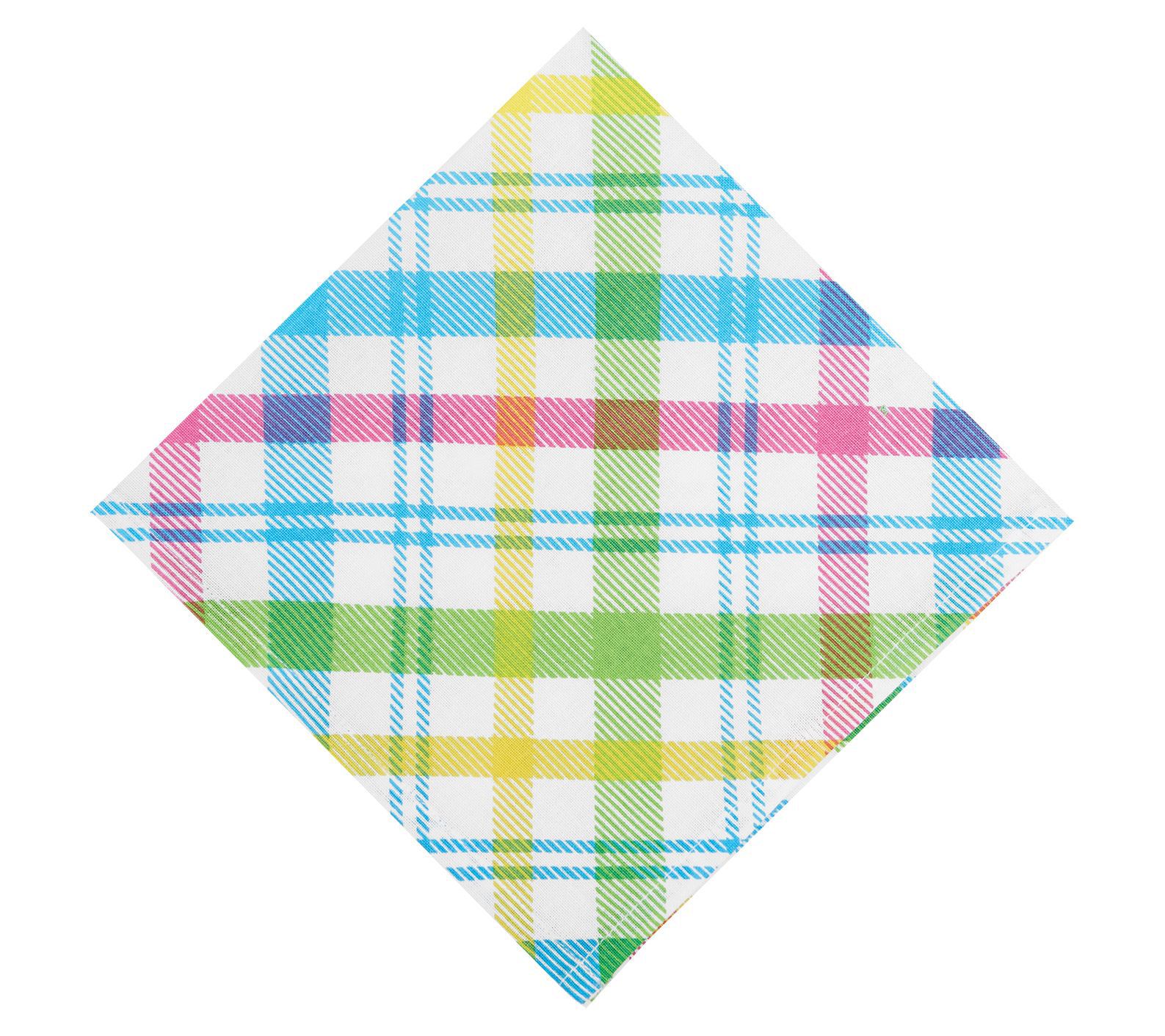 18" x 18" Spring Blossom Plaid Napkin Set of 6by Valerie
