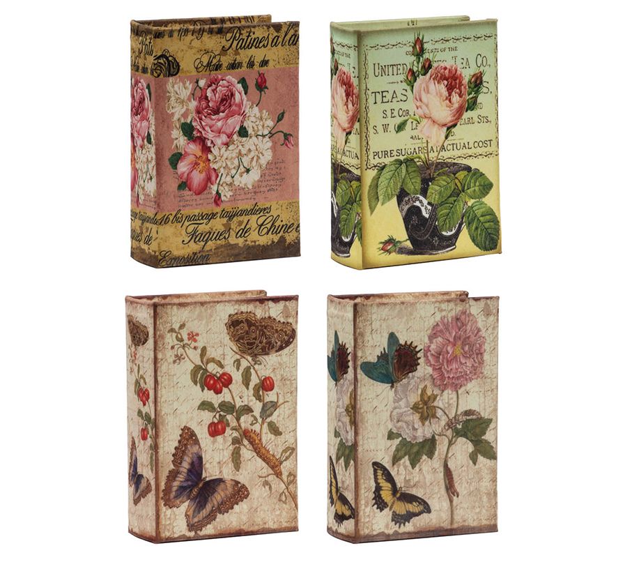 Set of 4 Blooming Floral Storage Books by Valerie