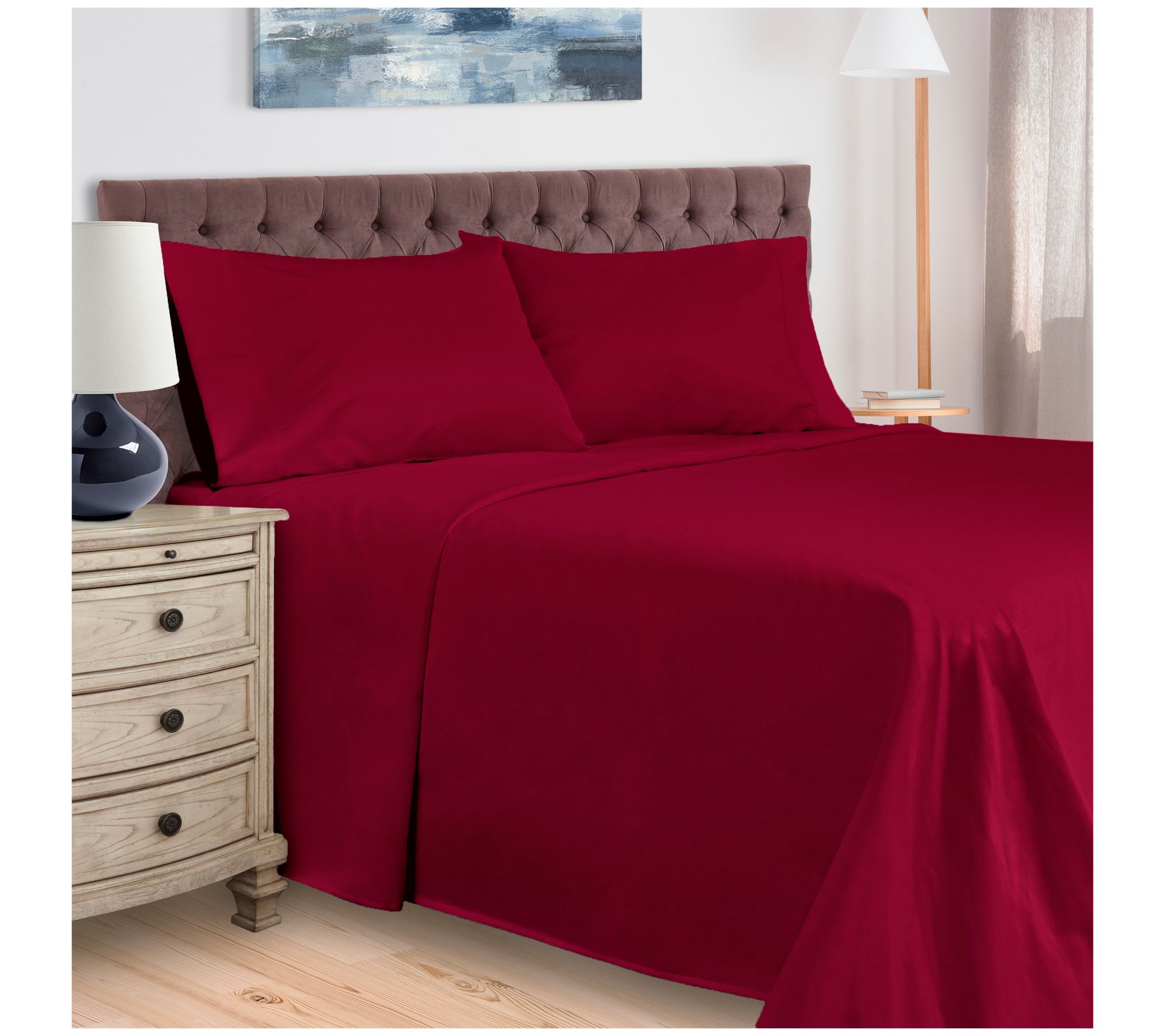 Superior Egyptian Cotton 400 Thread Count Solid Sateen Sheet Set (King - Pink)