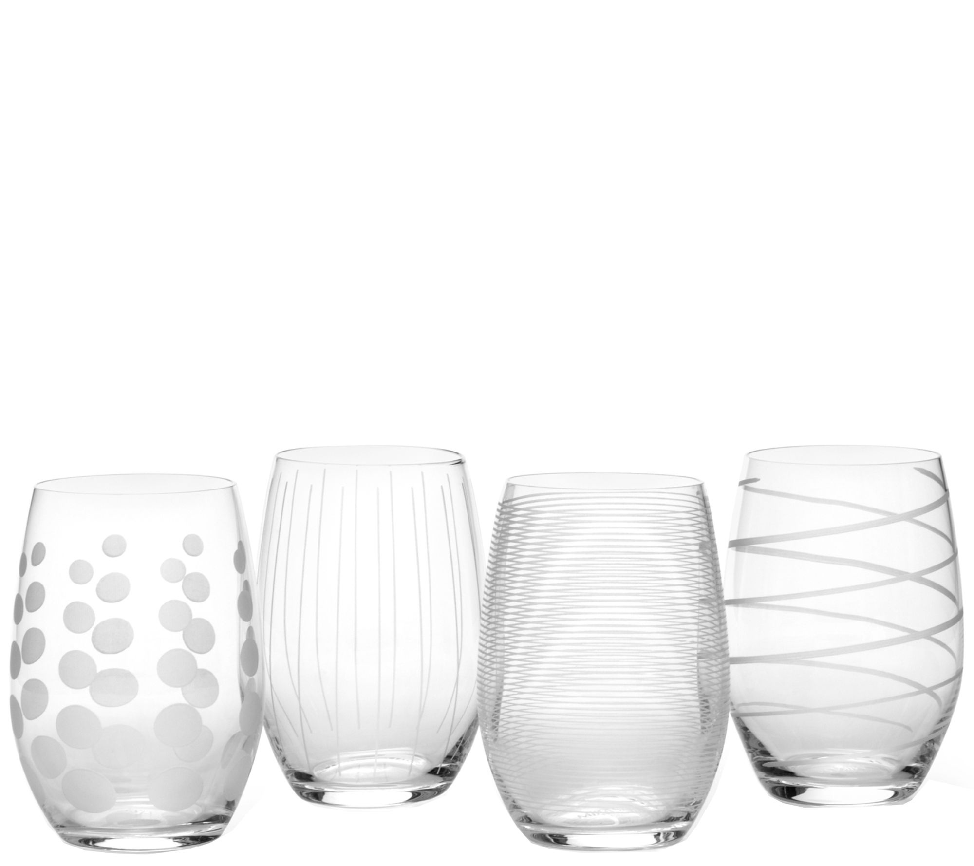 Mikasa Cora 14 oz. Stemless Wine/Double Old-Fashioned Glasses, Set of 4