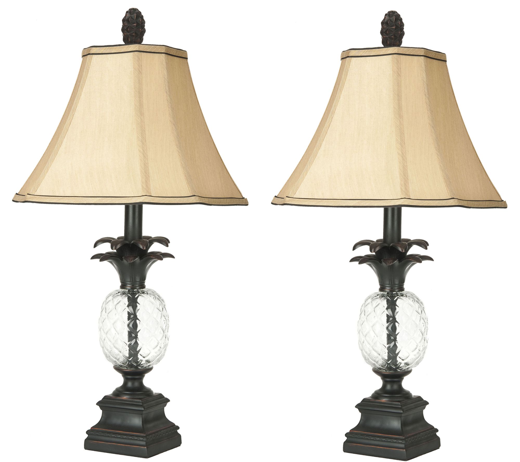 Safavieh Set of 2 Alanna Glass Pineapple Lamps