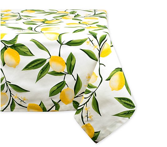 Design Imports Lemon Bliss Print Tablecloth 52"x 52"