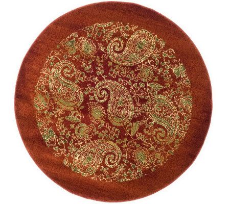 Lyndhurst 5'3" x 5'3" Paisley Life Power LoomedRound Rug