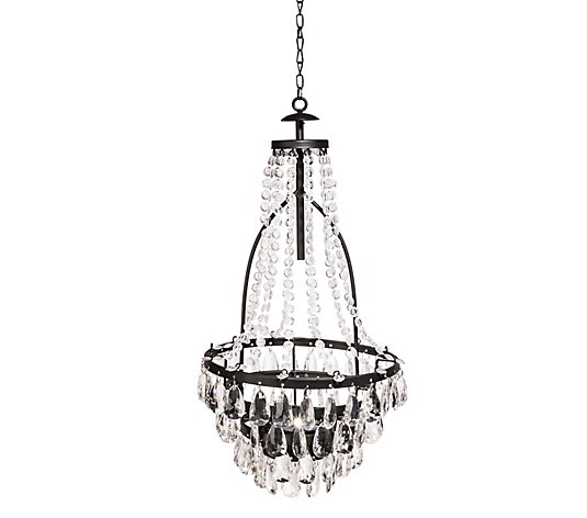 Solar LED Metal and Acrylic Beaded Chandelier by Gerson