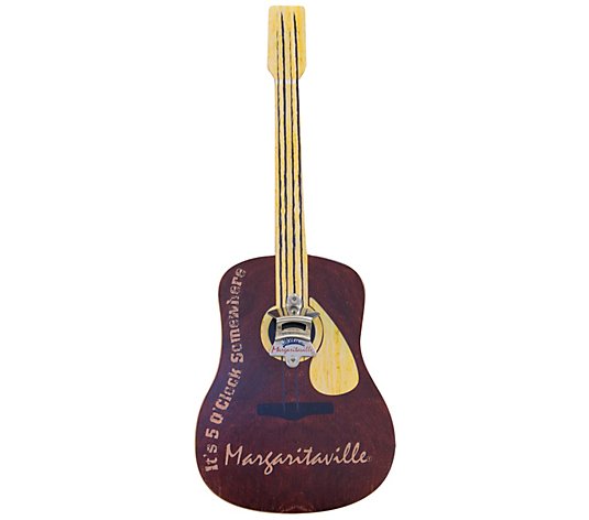 Margaritaville Bottle Opener Sign with Cap Catcher - Guitar