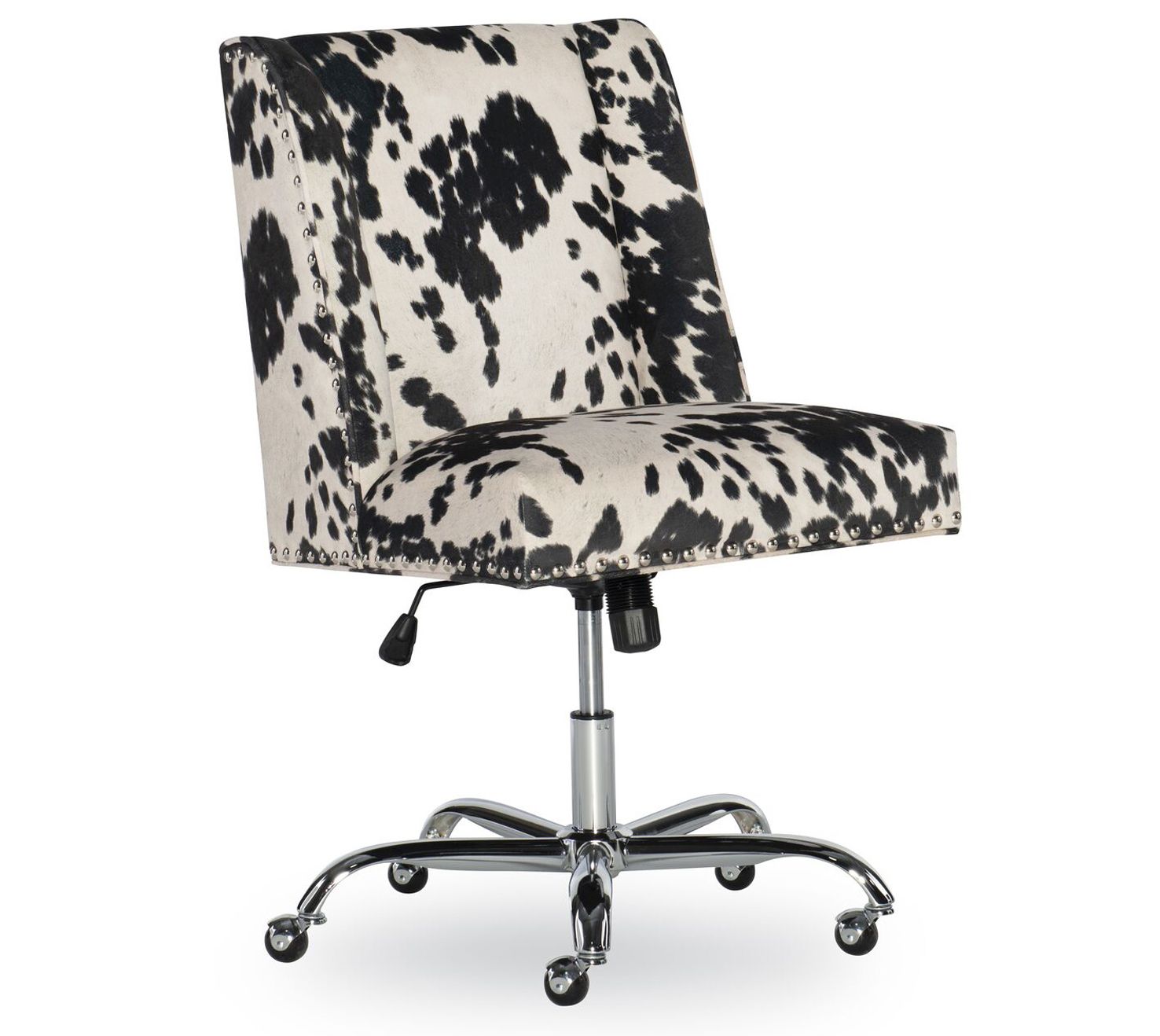 Linon Home Walker Black Cow Print Office Chair - QVC.com