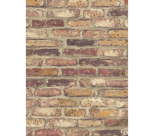 NextWall Faux Rustic Red Brick Peel and Stick Wallpaper Roll