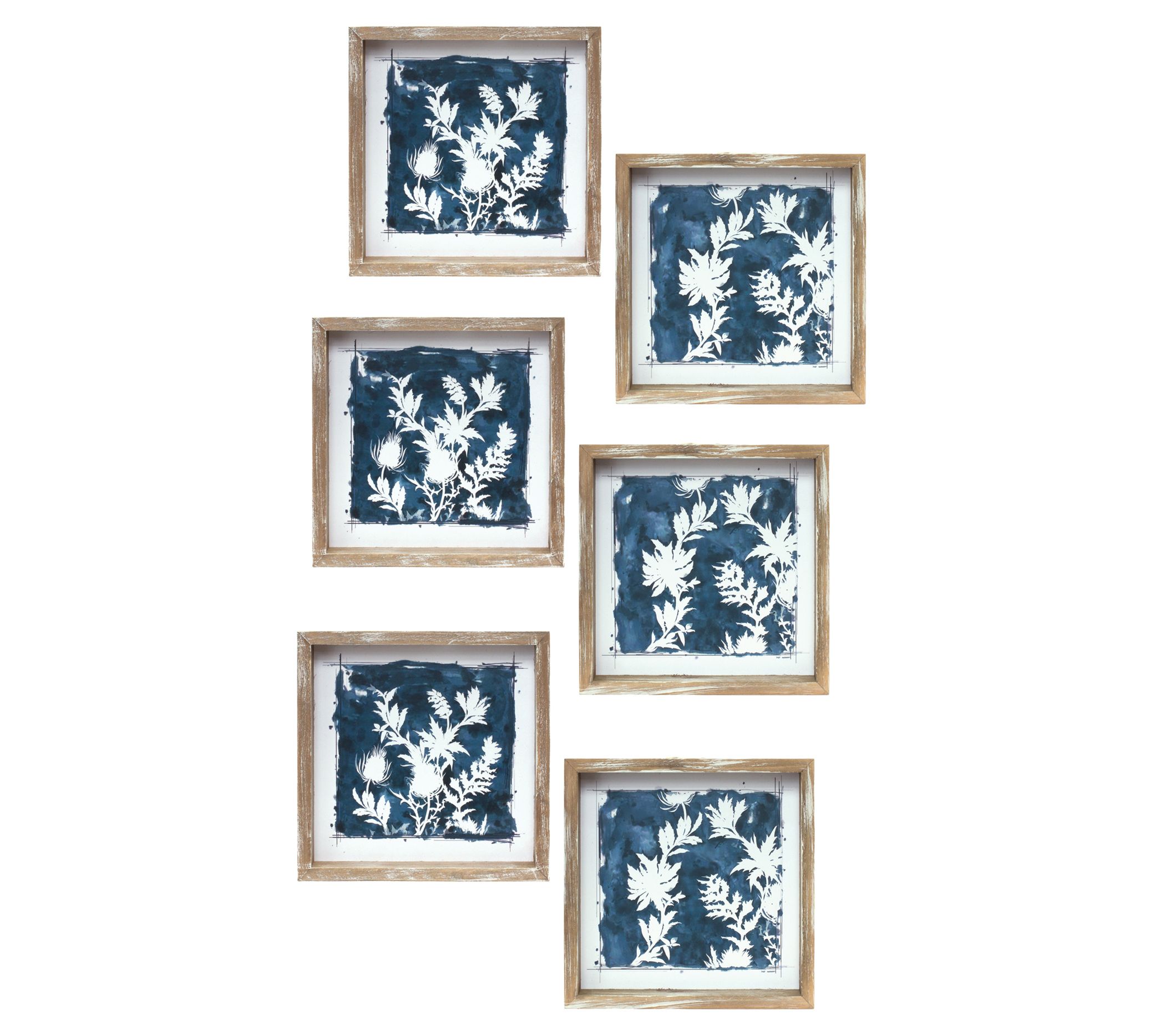 Melrose International Framed Floral Print (Setof 6)