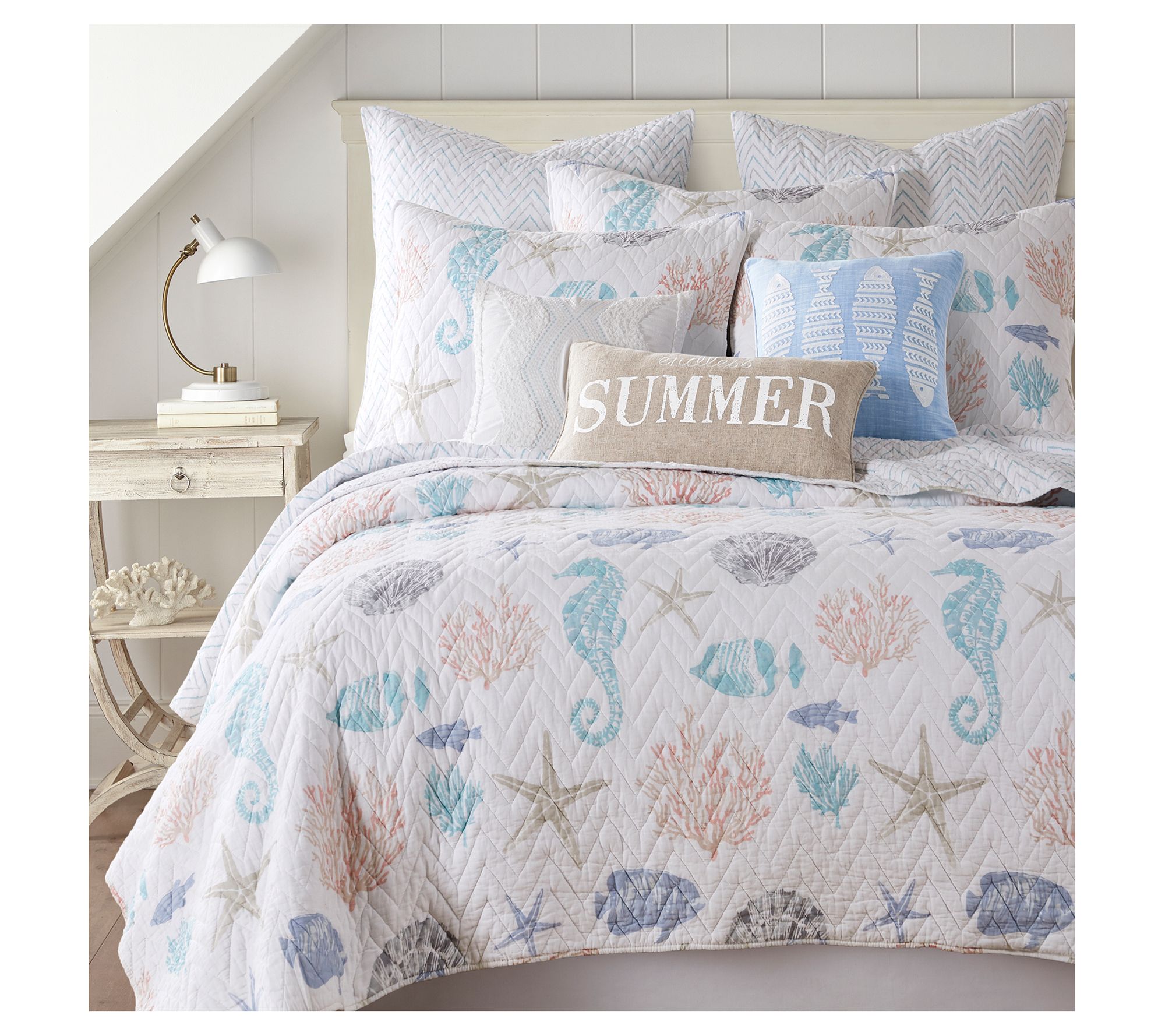  Levtex Home Blue Sea 2-Piece Coastal Twin/Twin XL Quilt Set