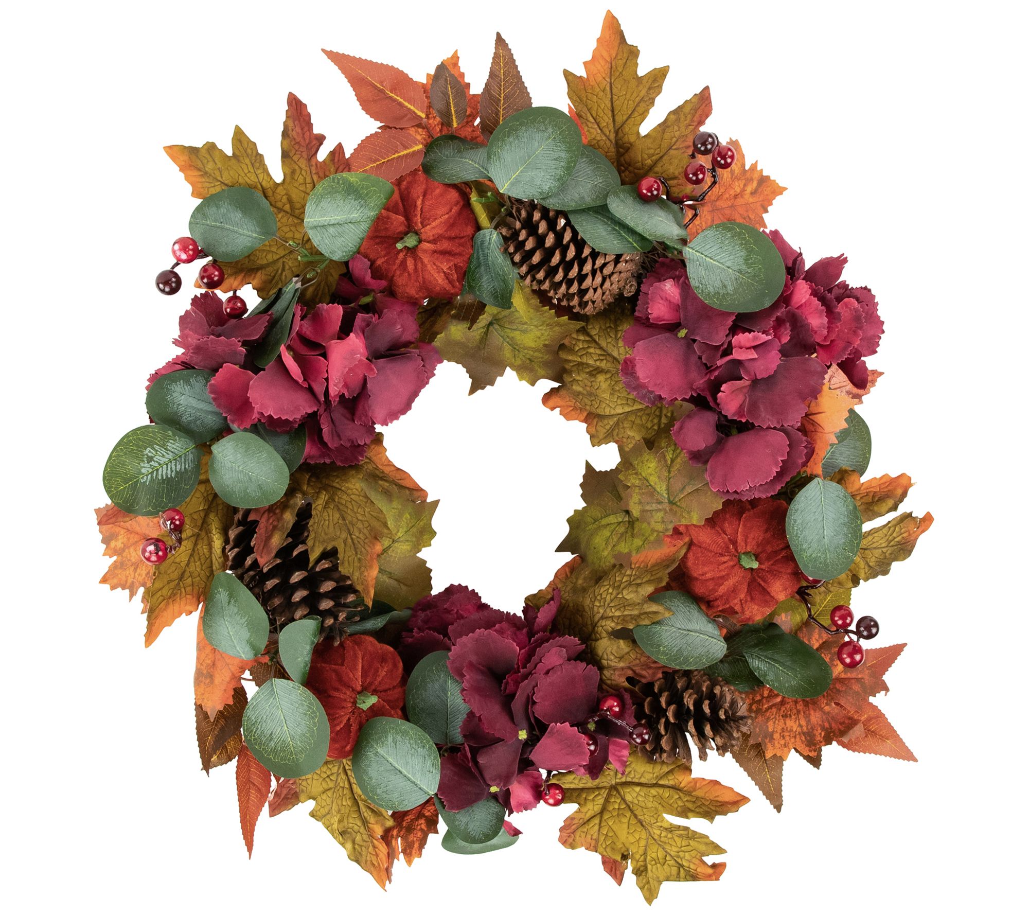 Northlight Fall Harvest Floral & Pinecone Wreat22