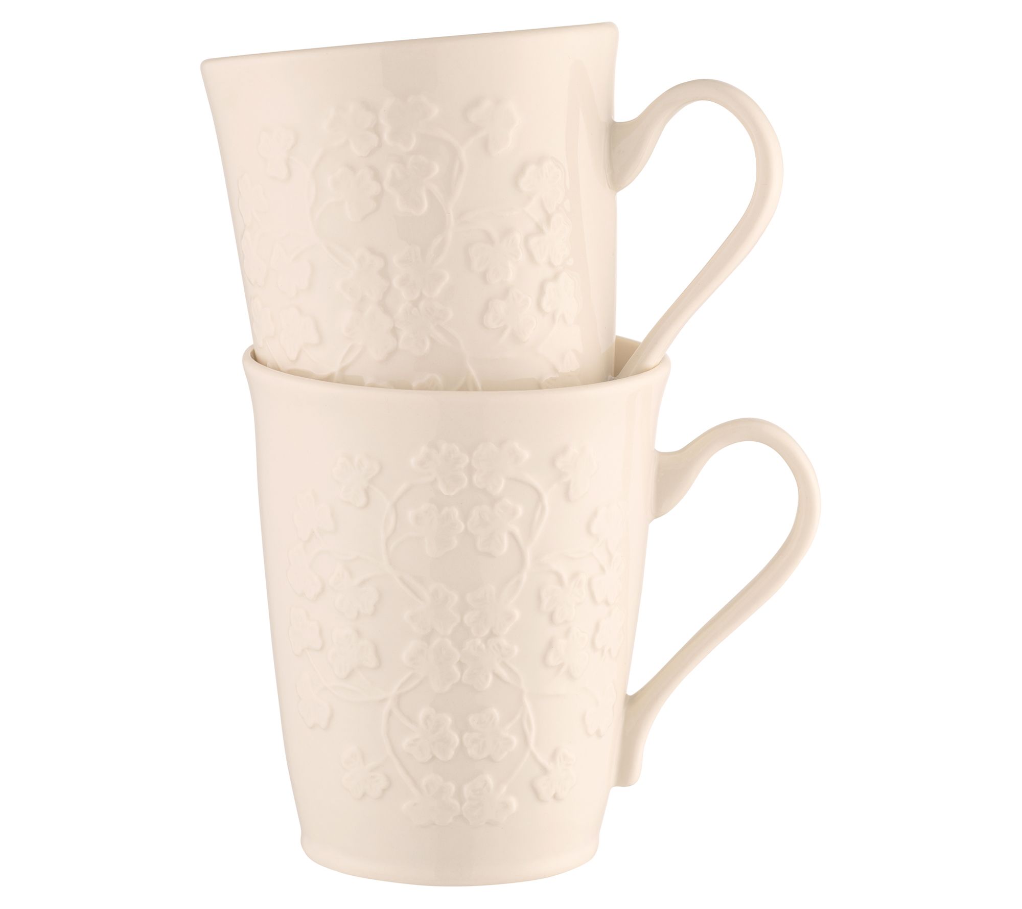 Belleek Pottery Set of 2 Field of Shamrocks Mug s