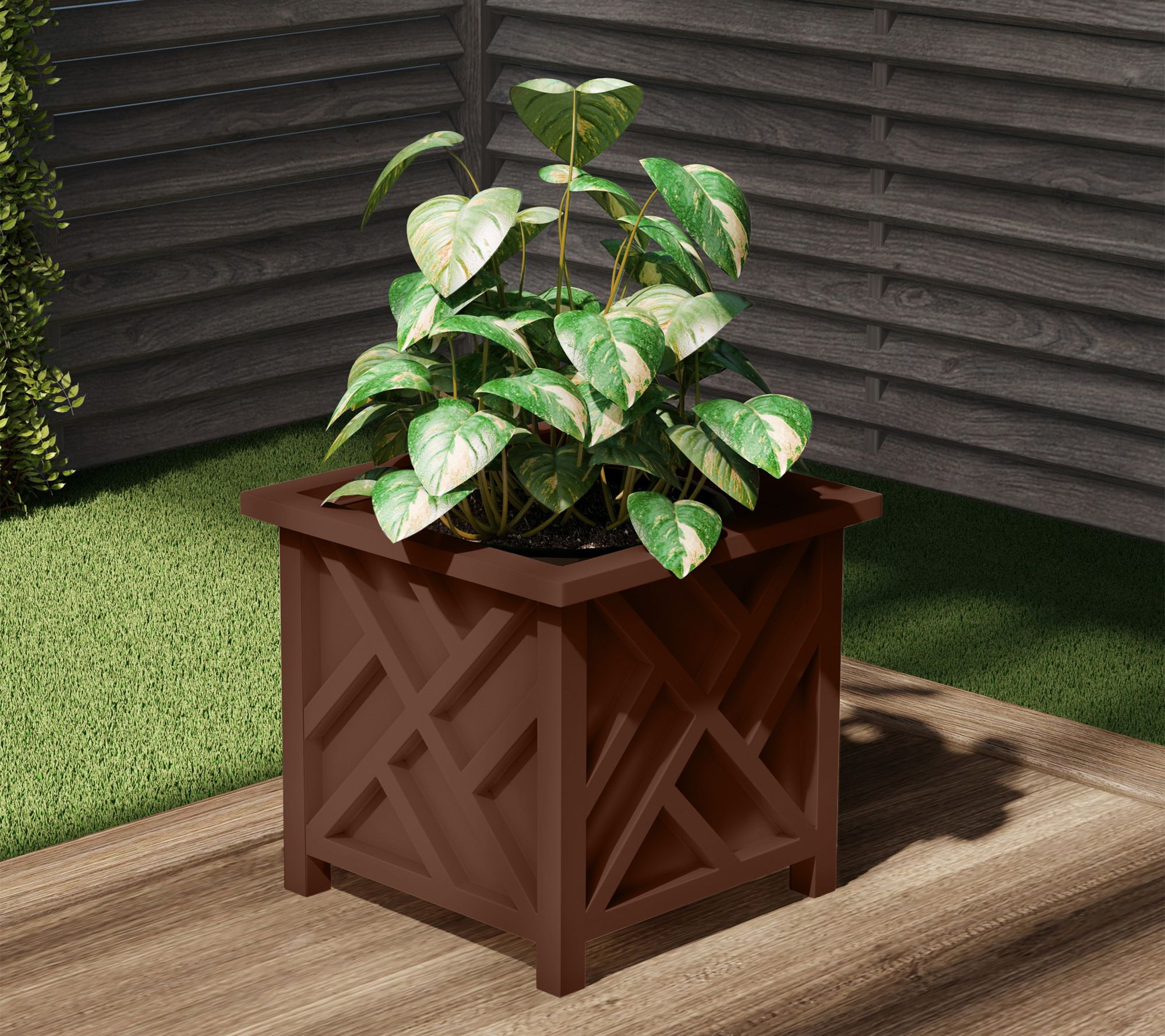 Pure Garden 14.75" Square Decorative OutdoorFlower