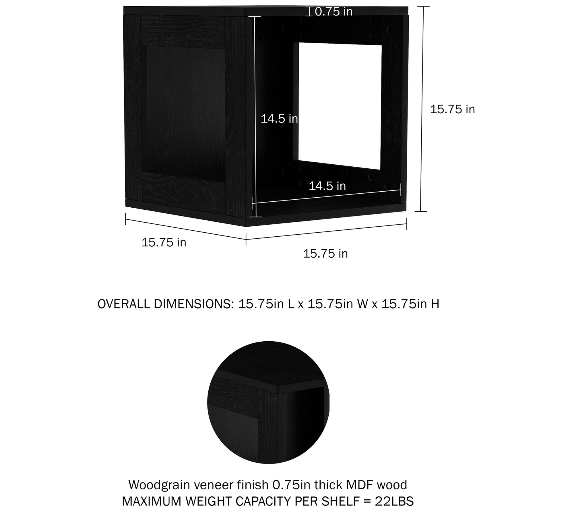 Lavish Home Stackable Cube End Table Contemporary Minimalist